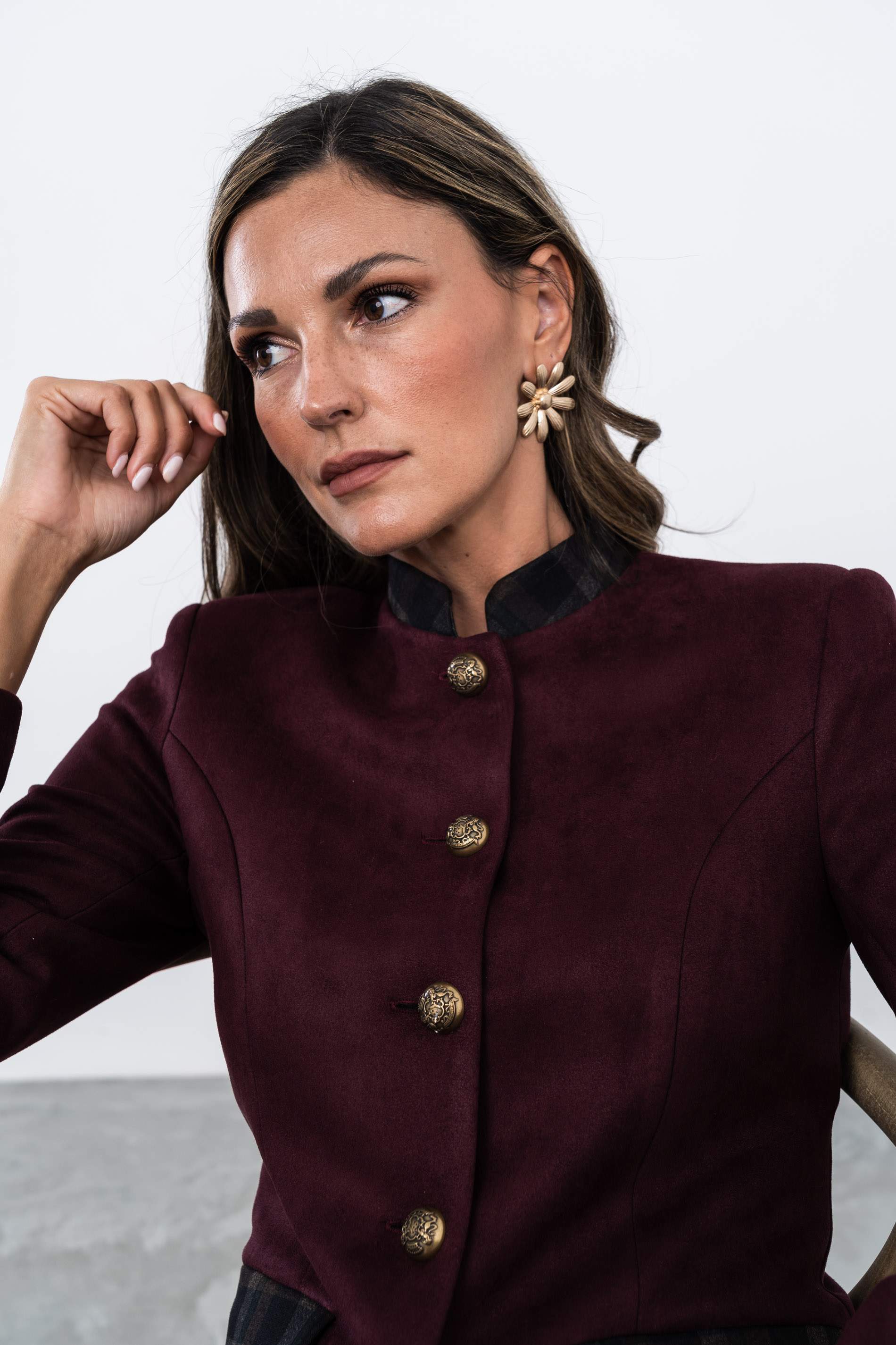 CHAQUETA ABOTONADA EFECTO ANTE
