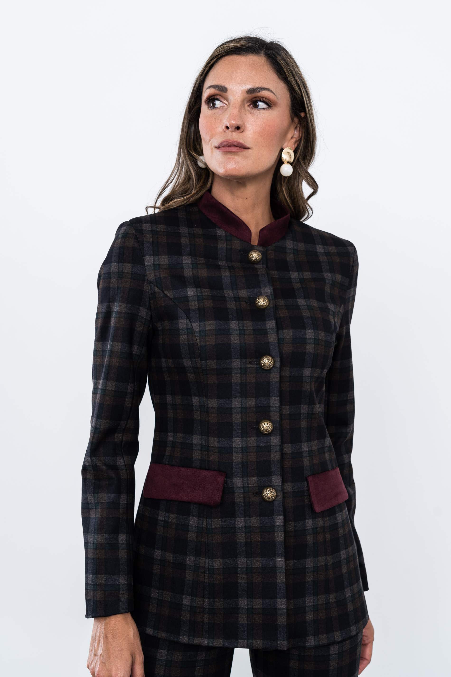 CHAQUETA ABOTONADA CUADROS