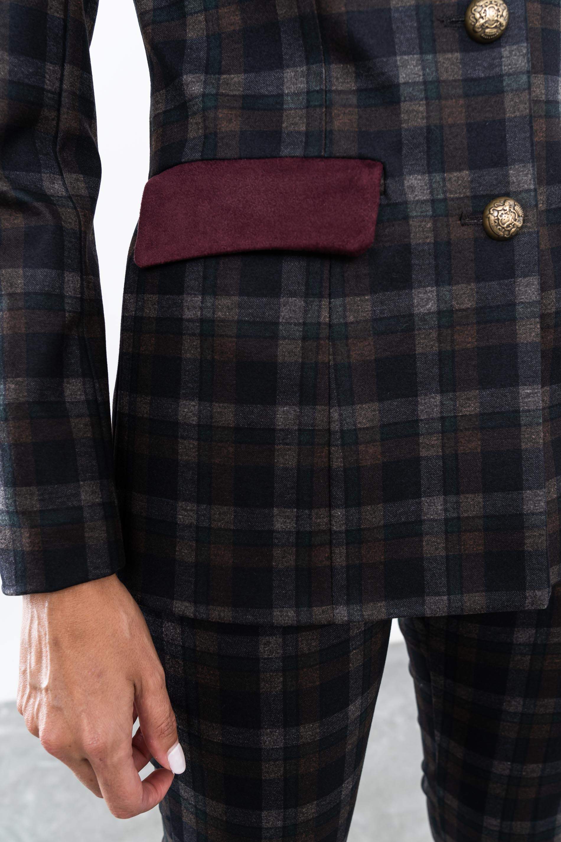 CHAQUETA ABOTONADA CUADROS