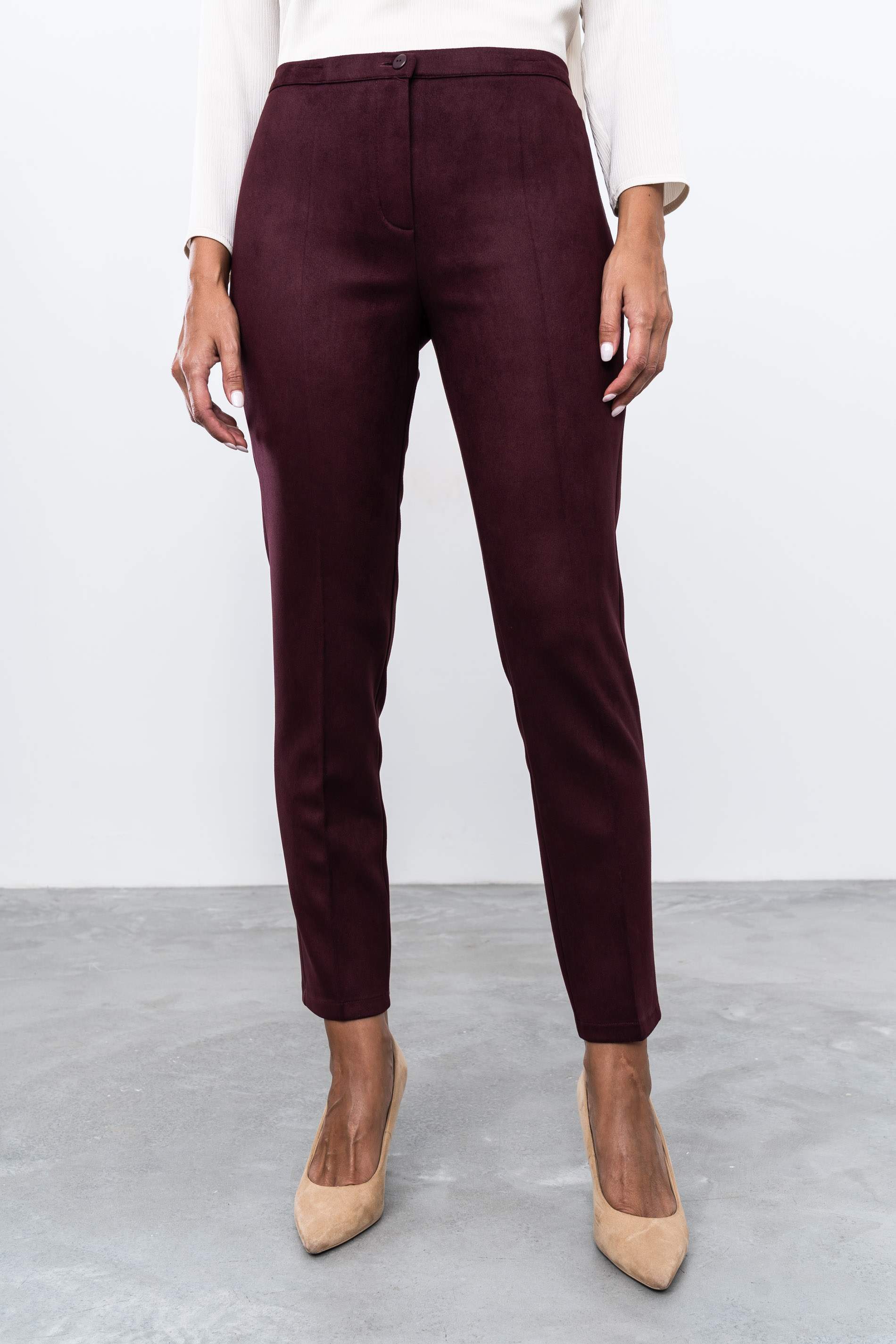 PANTALON EFECTO ANTE BURDEOS
