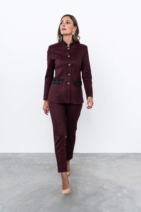 PANTALON EFECTO ANTE BURDEOS