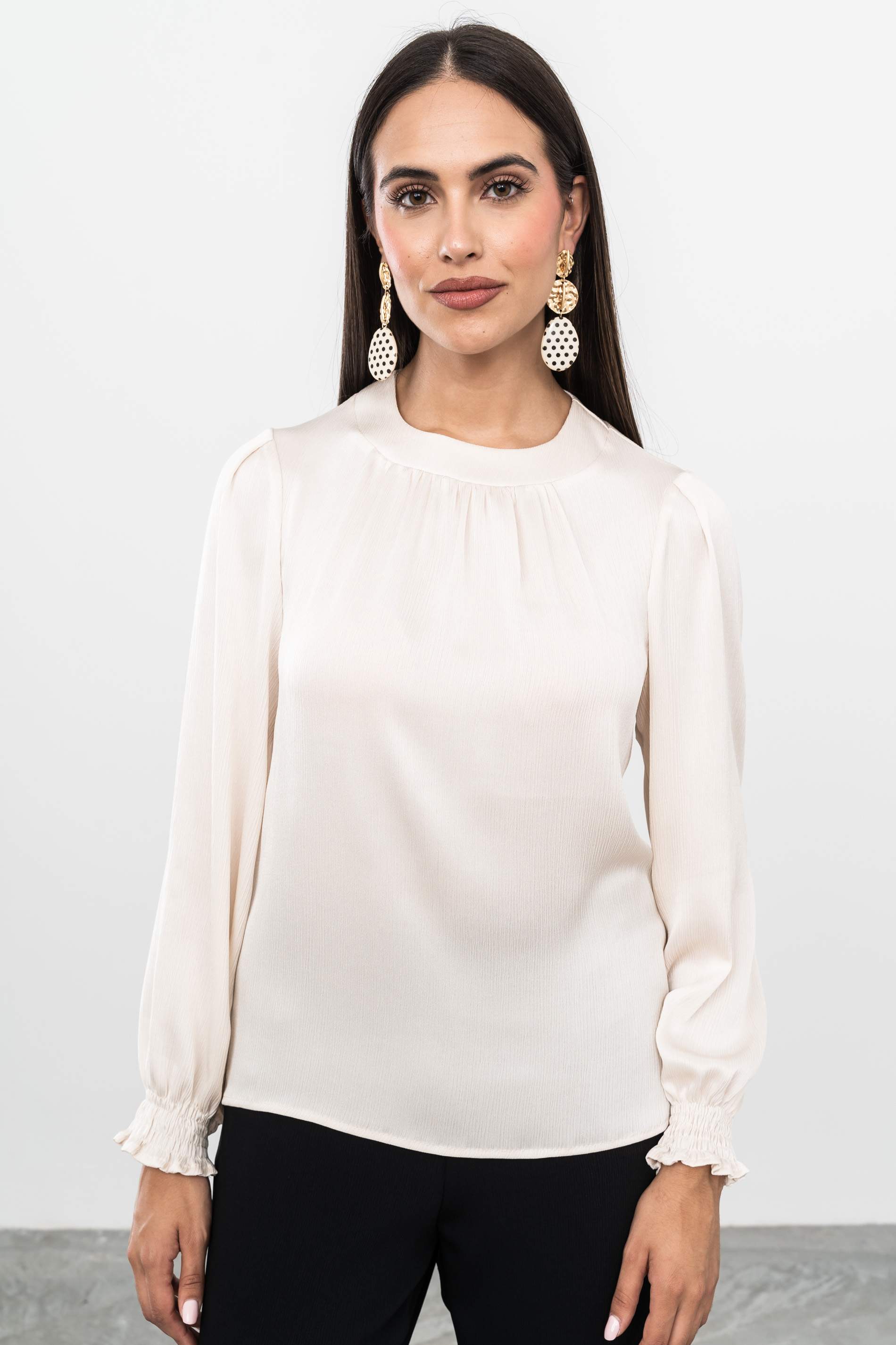 BLUSA FRUNCES MARFIL