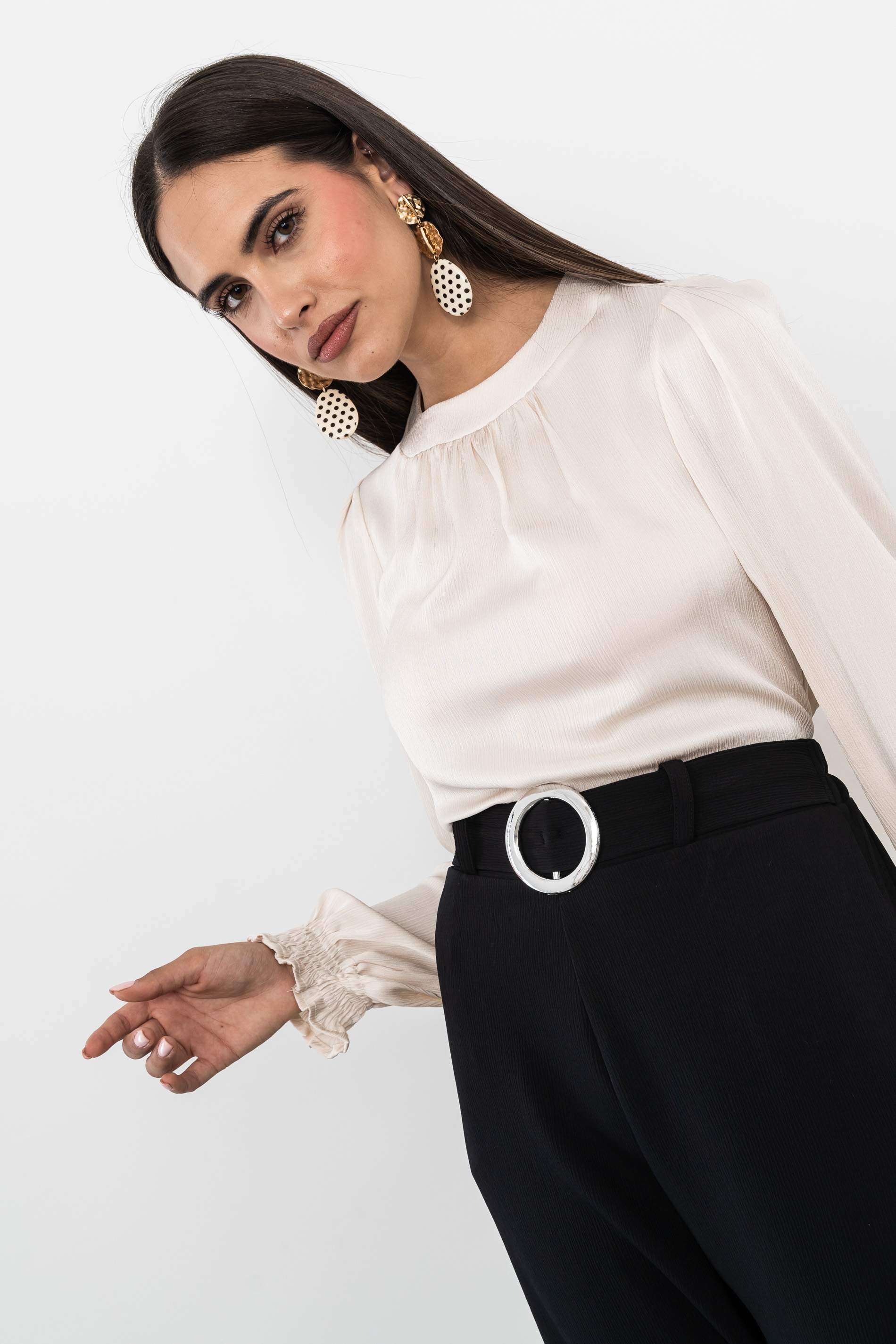 BLUSA FRUNCES MARFIL