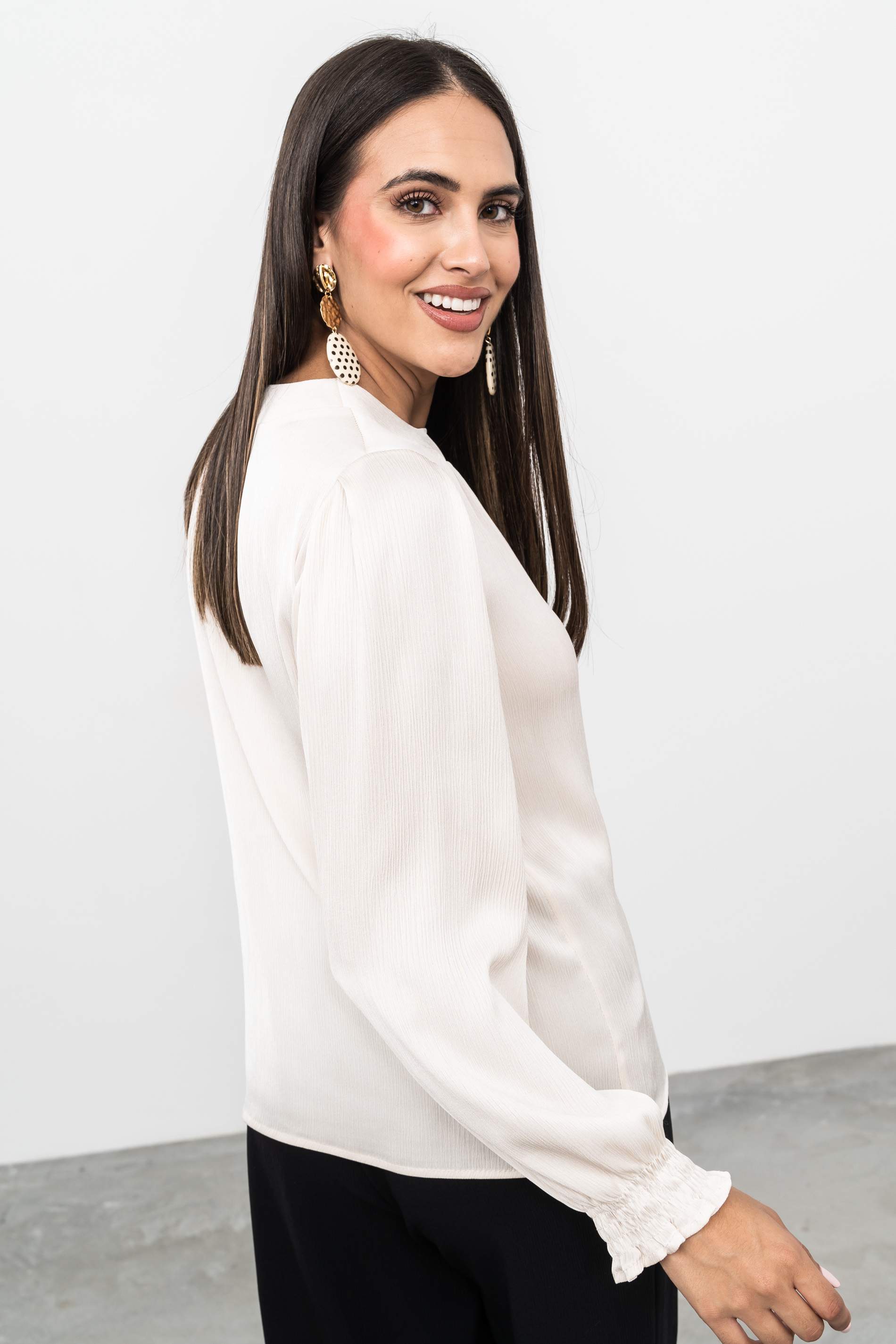 BLUSA FRUNCES MARFIL