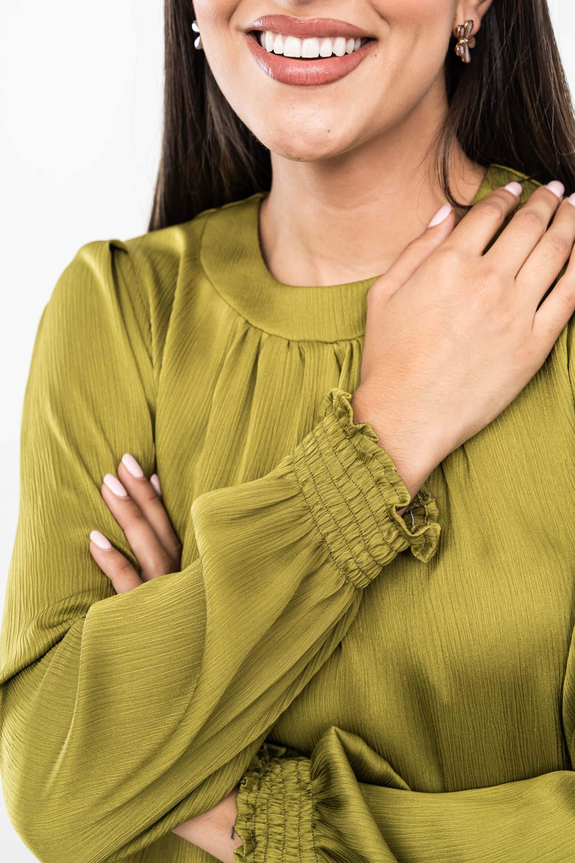 BLUSA FRUNCES ACEITE 