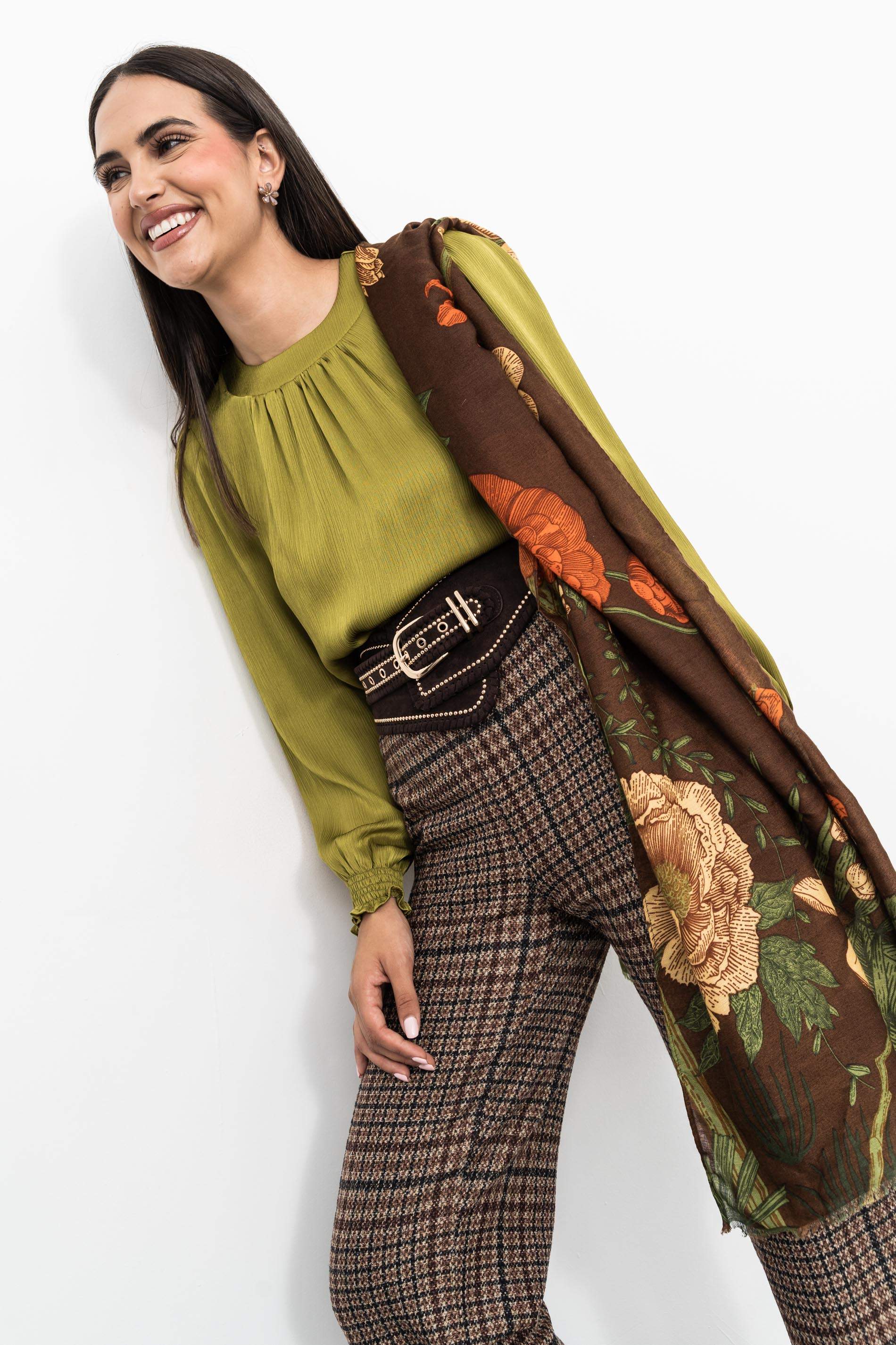 BLUSA FRUNCES ACEITE 