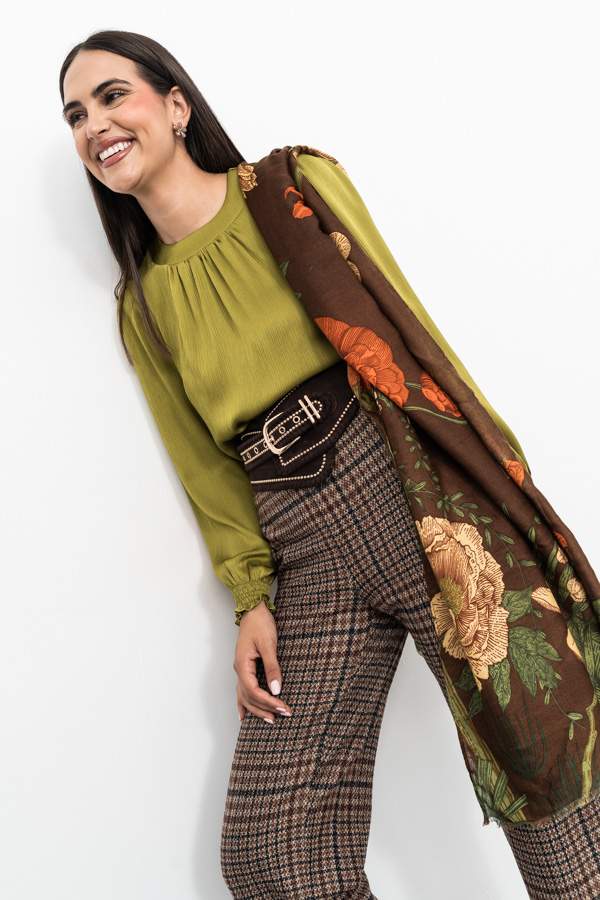 BLUSA FRUNCES ACEITE 