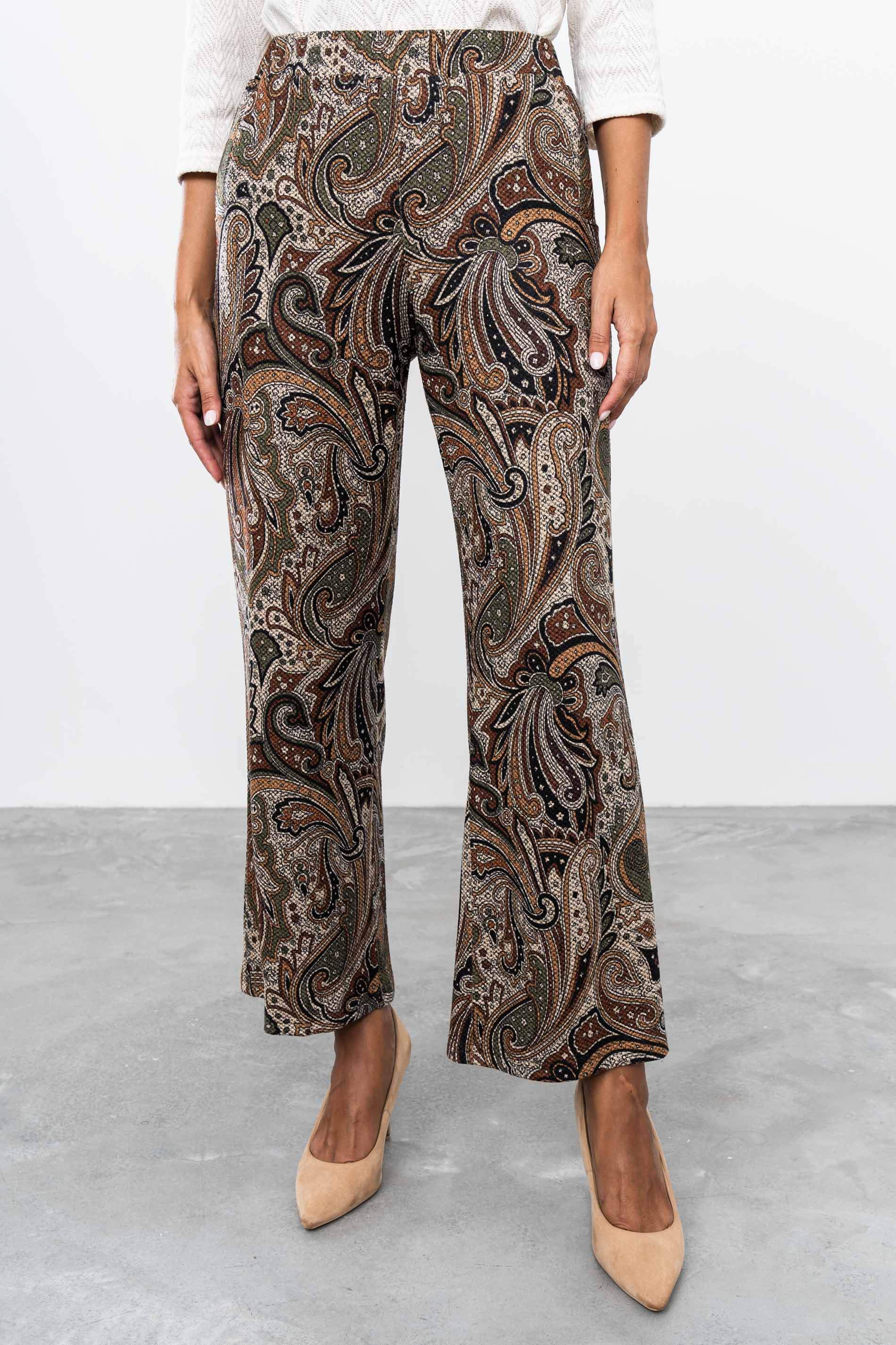 PANTALON PUNTO TEXTURA FLOR