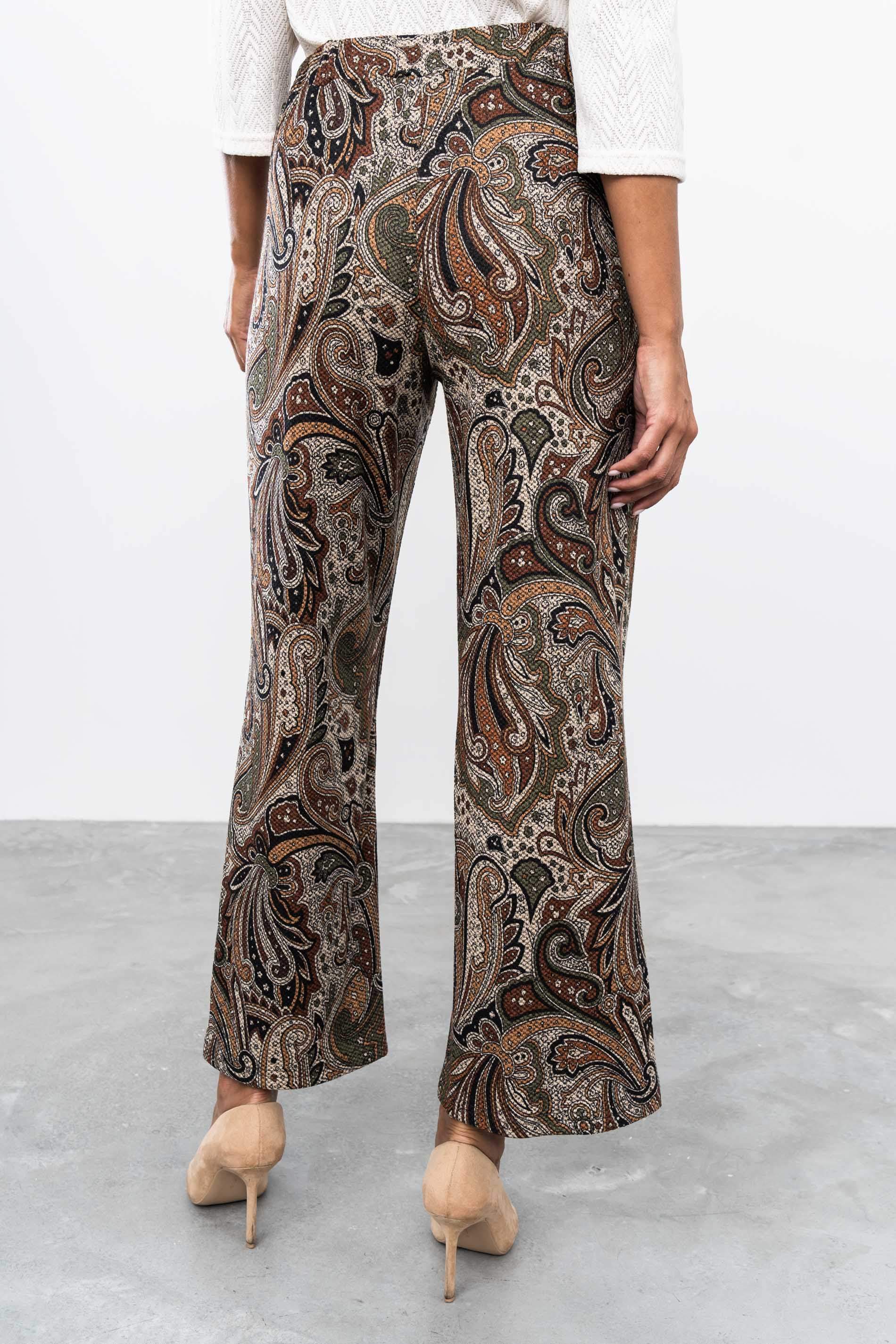 PANTALON PUNTO TEXTURA FLOR
