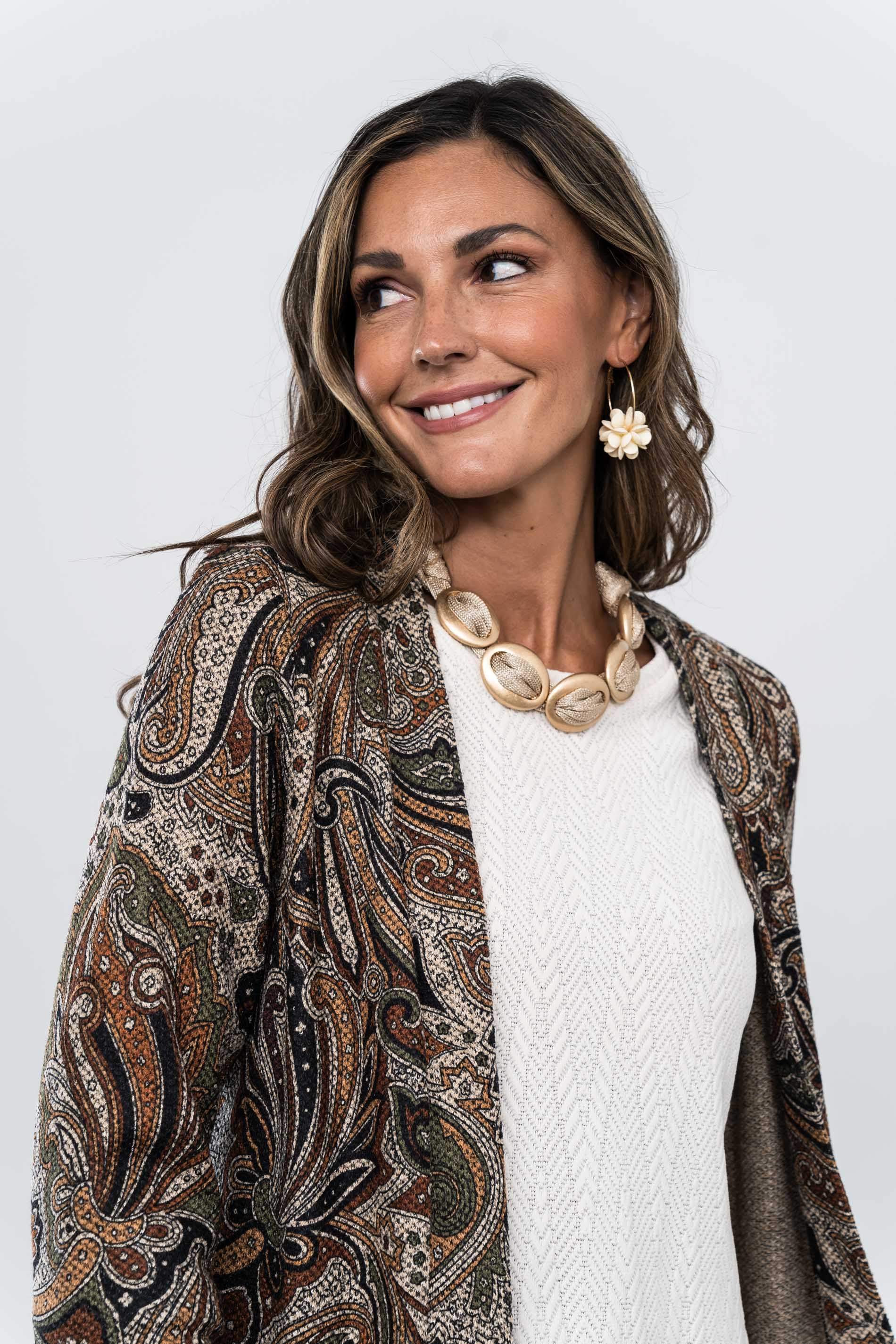 CHAQUETA PUNTO TEXTURA FLOR