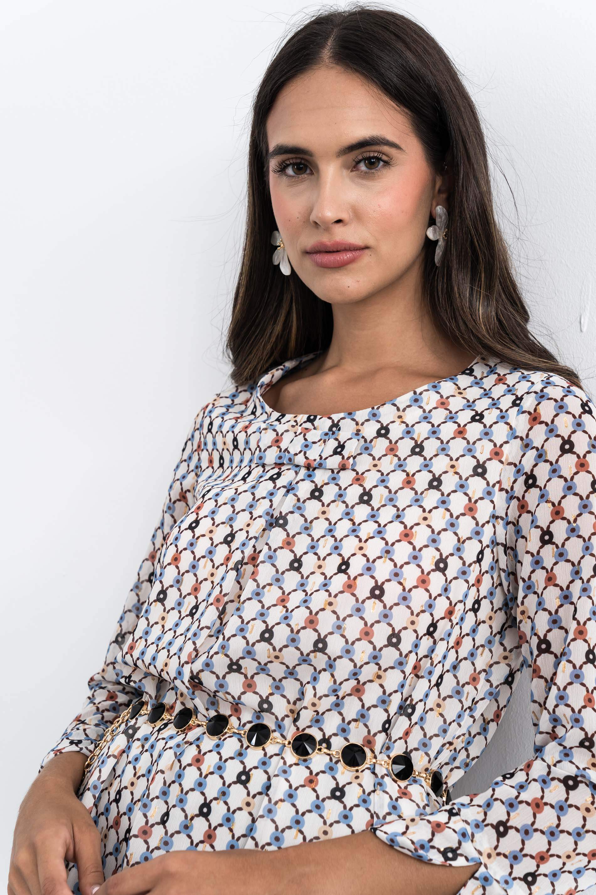 BLUSA ESTAMPADOS GEOMETRICOS LAZOS