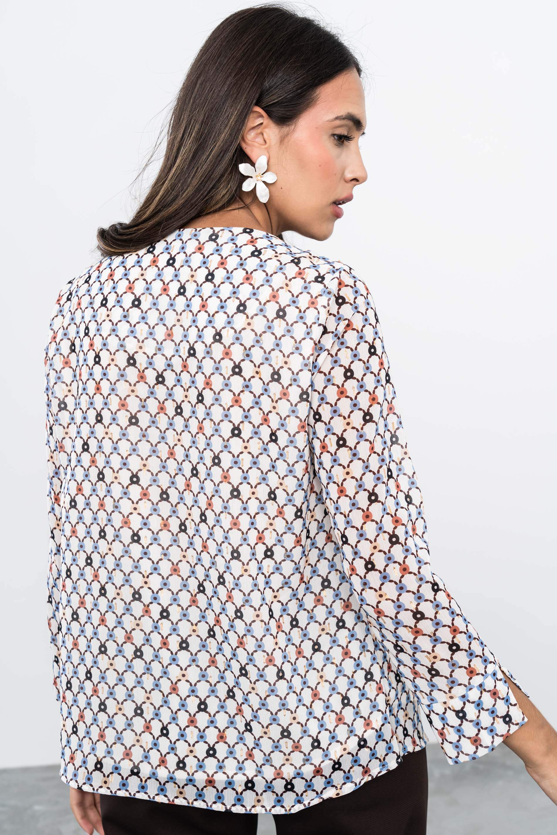 BLUSA ESTAMPADOS GEOMETRICOS LAZOS