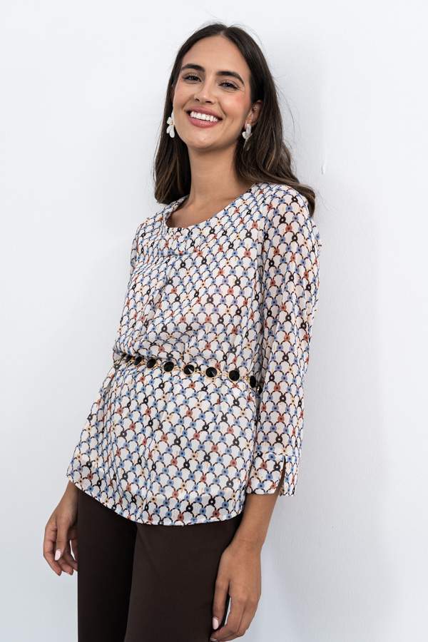 BLUSA ESTAMPADOS GEOMETRICOS LAZOS