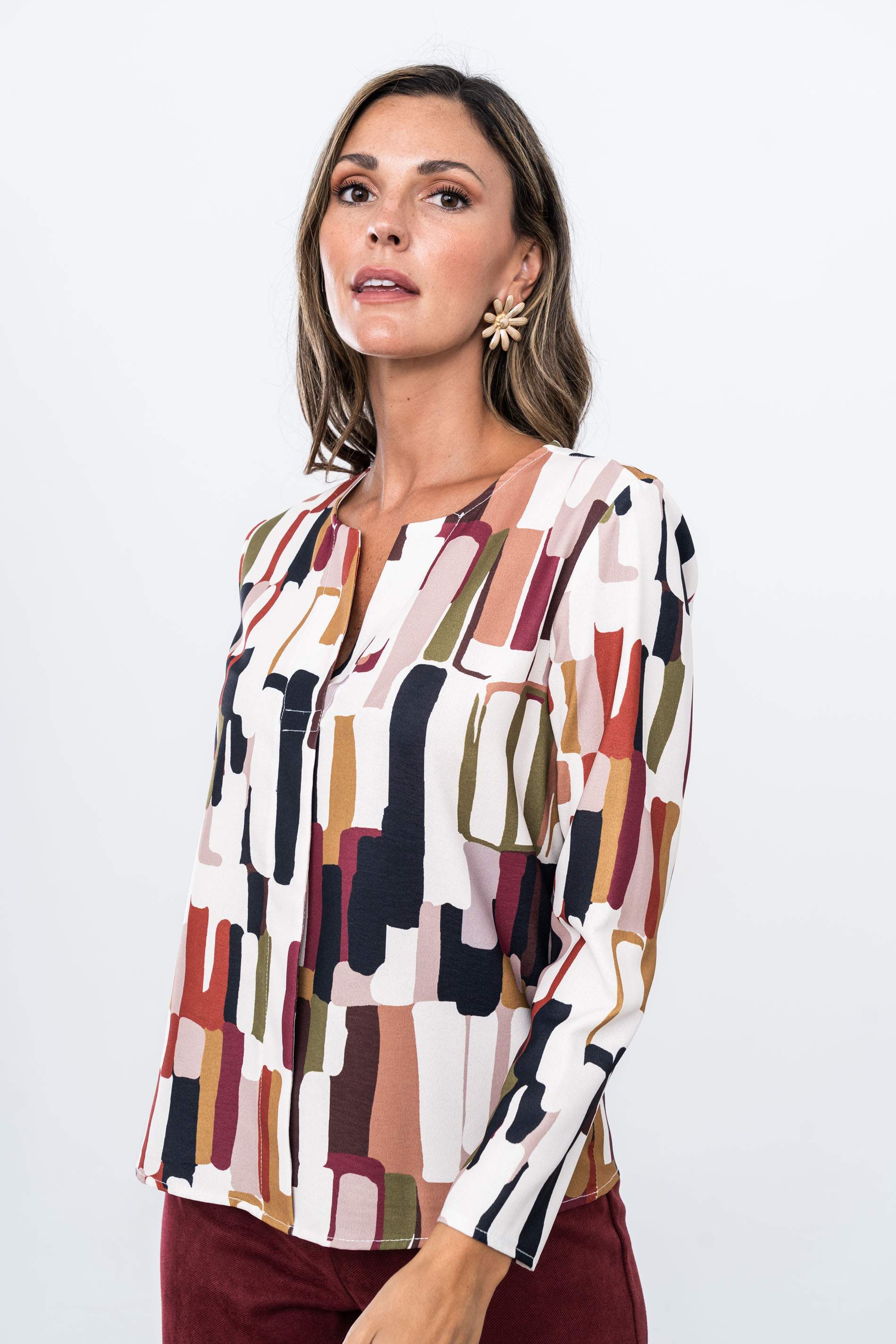 BLUSA TABLA TRAZOS COLOR