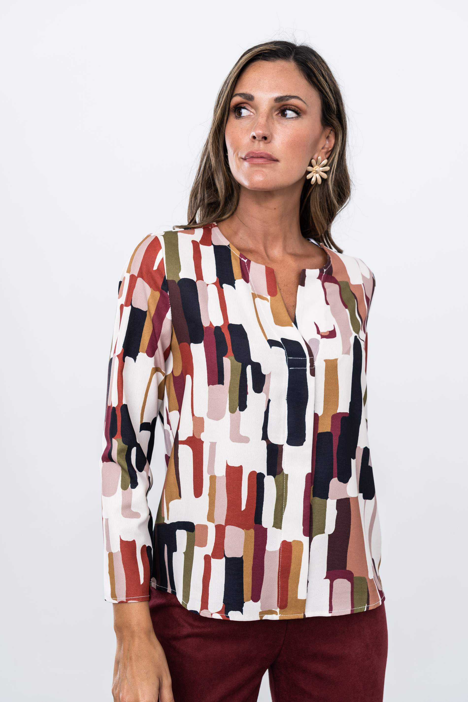 BLUSA TABLA TRAZOS COLOR