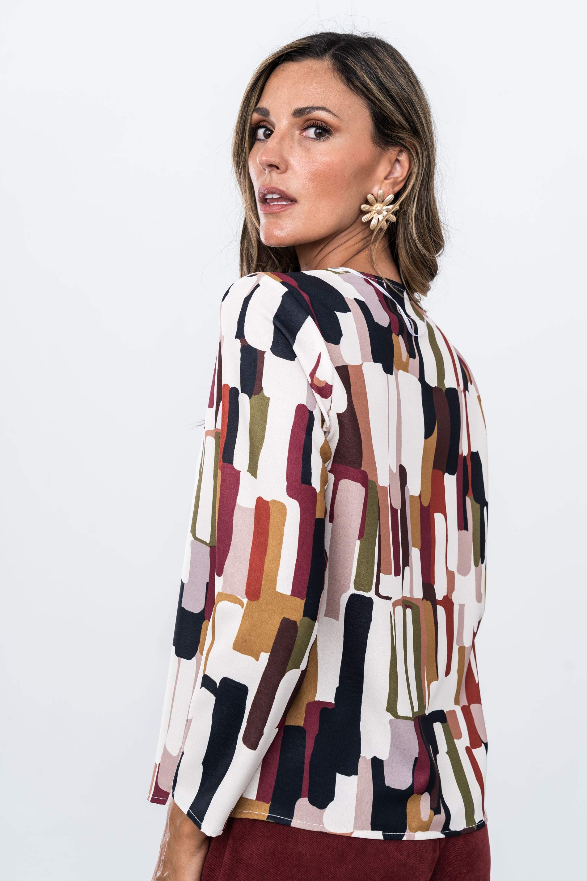 BLUSA TABLA TRAZOS COLOR