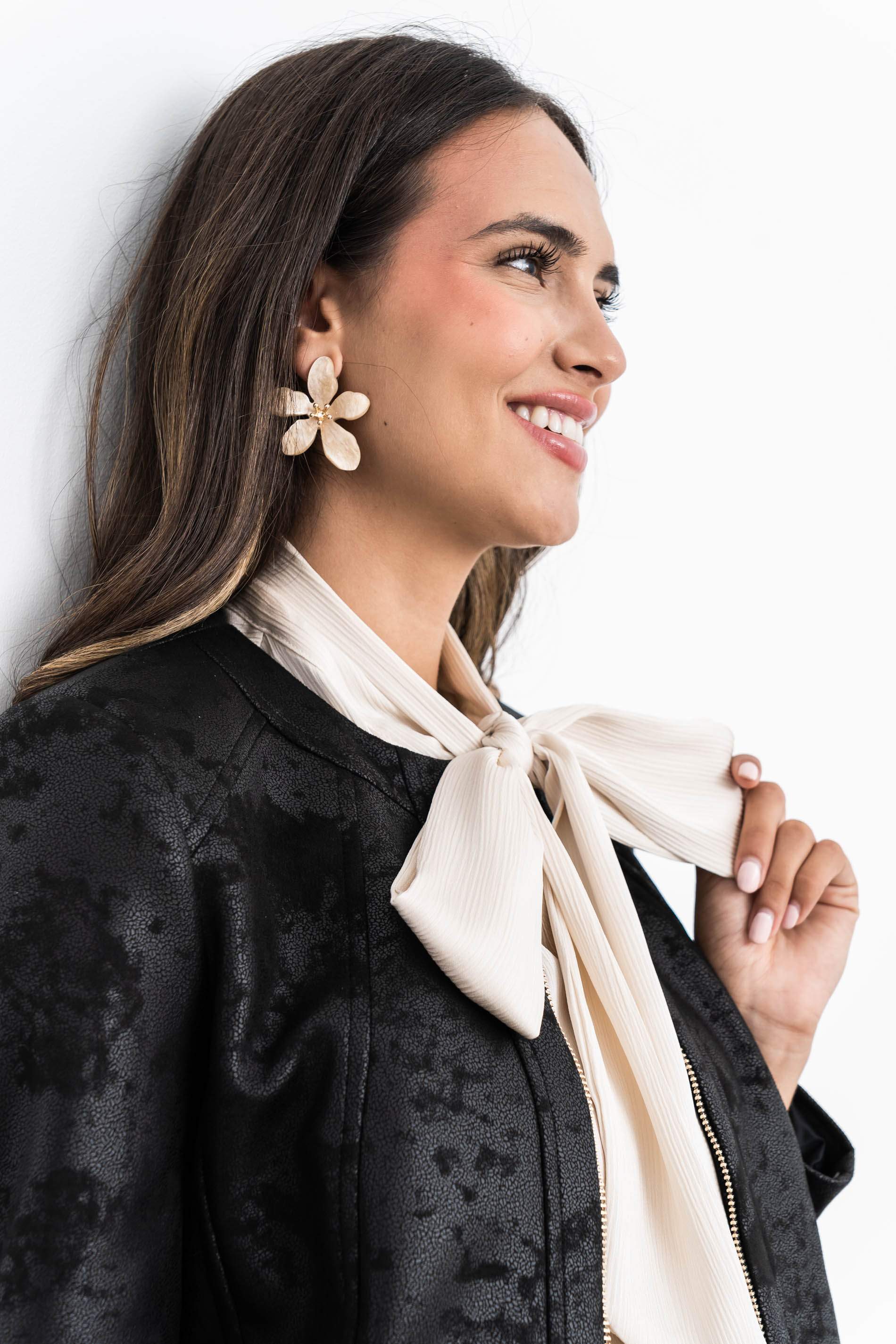 CHAQUETA EFECTO PIEL CREMALLERA