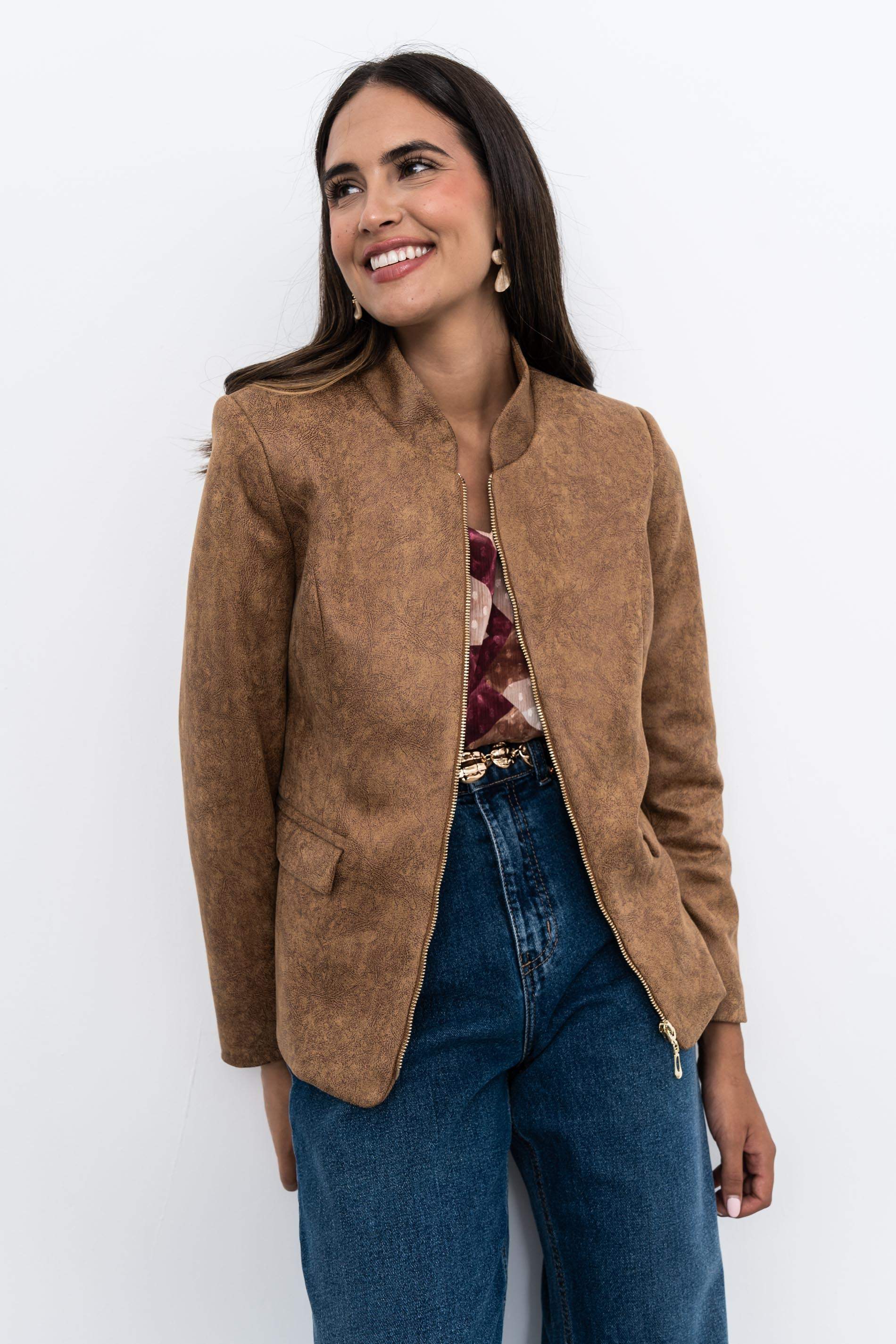 CHAQUETA EFECTO PIEL
