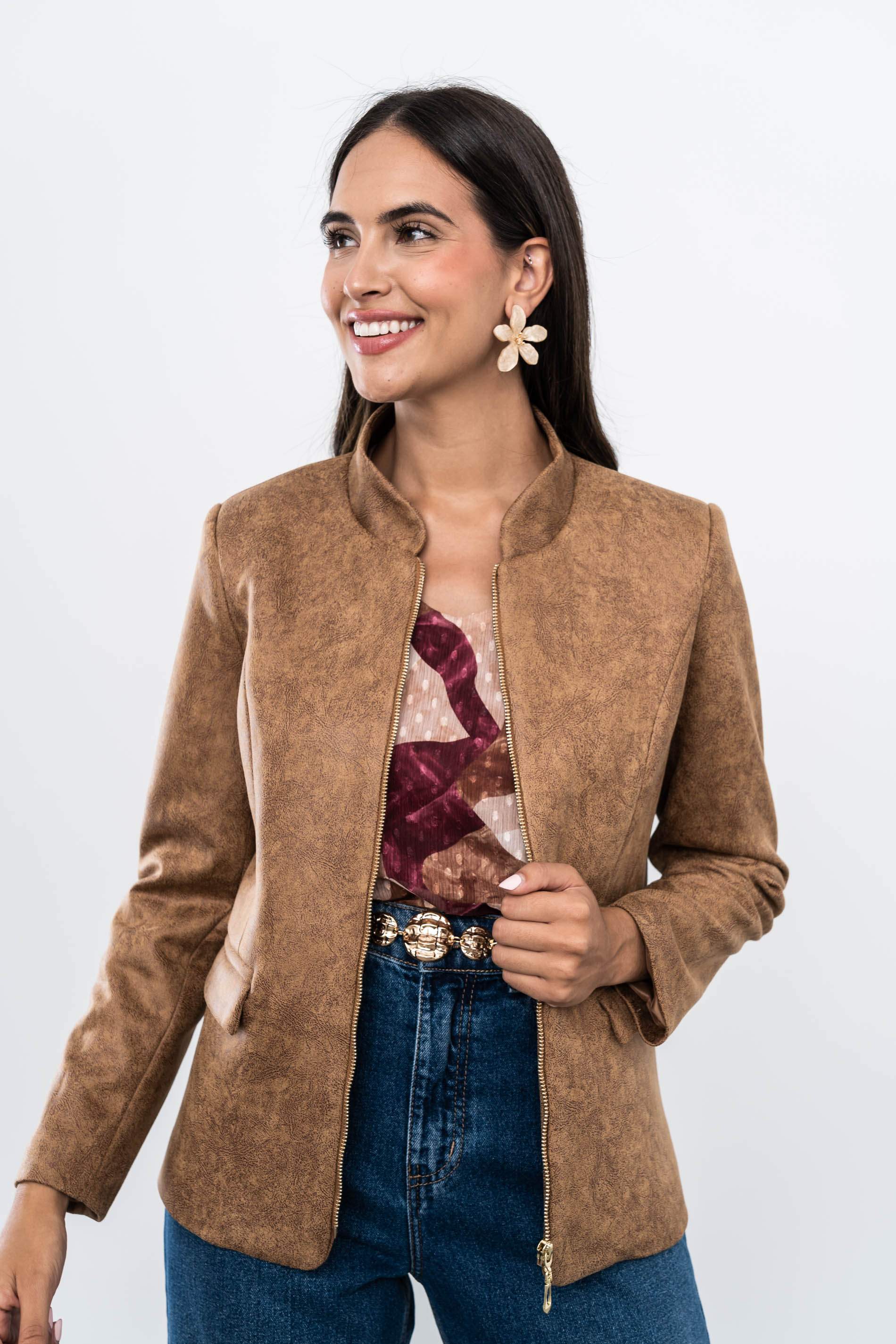 CHAQUETA EFECTO PIEL