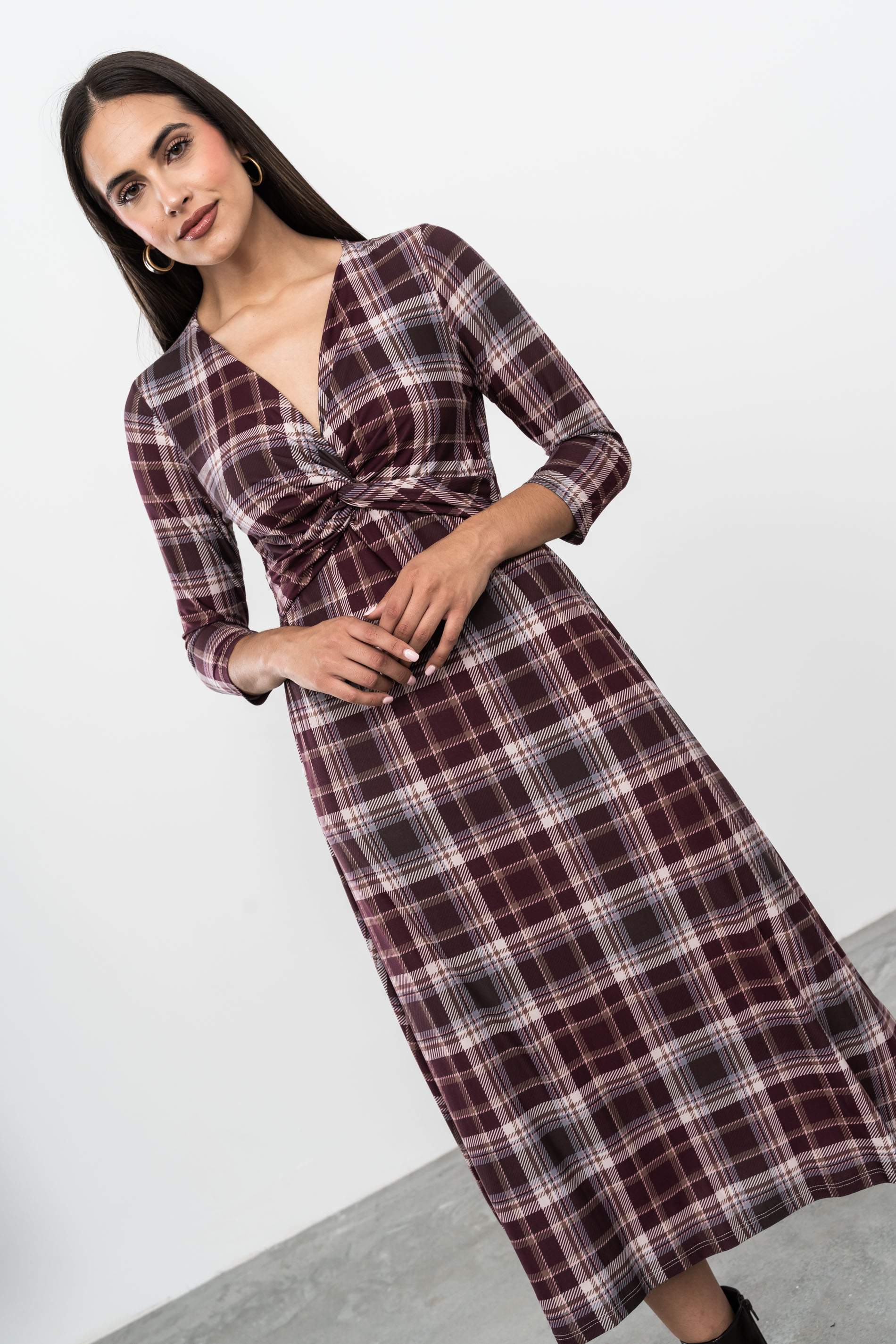 VESTIDO NUDO CUADROS