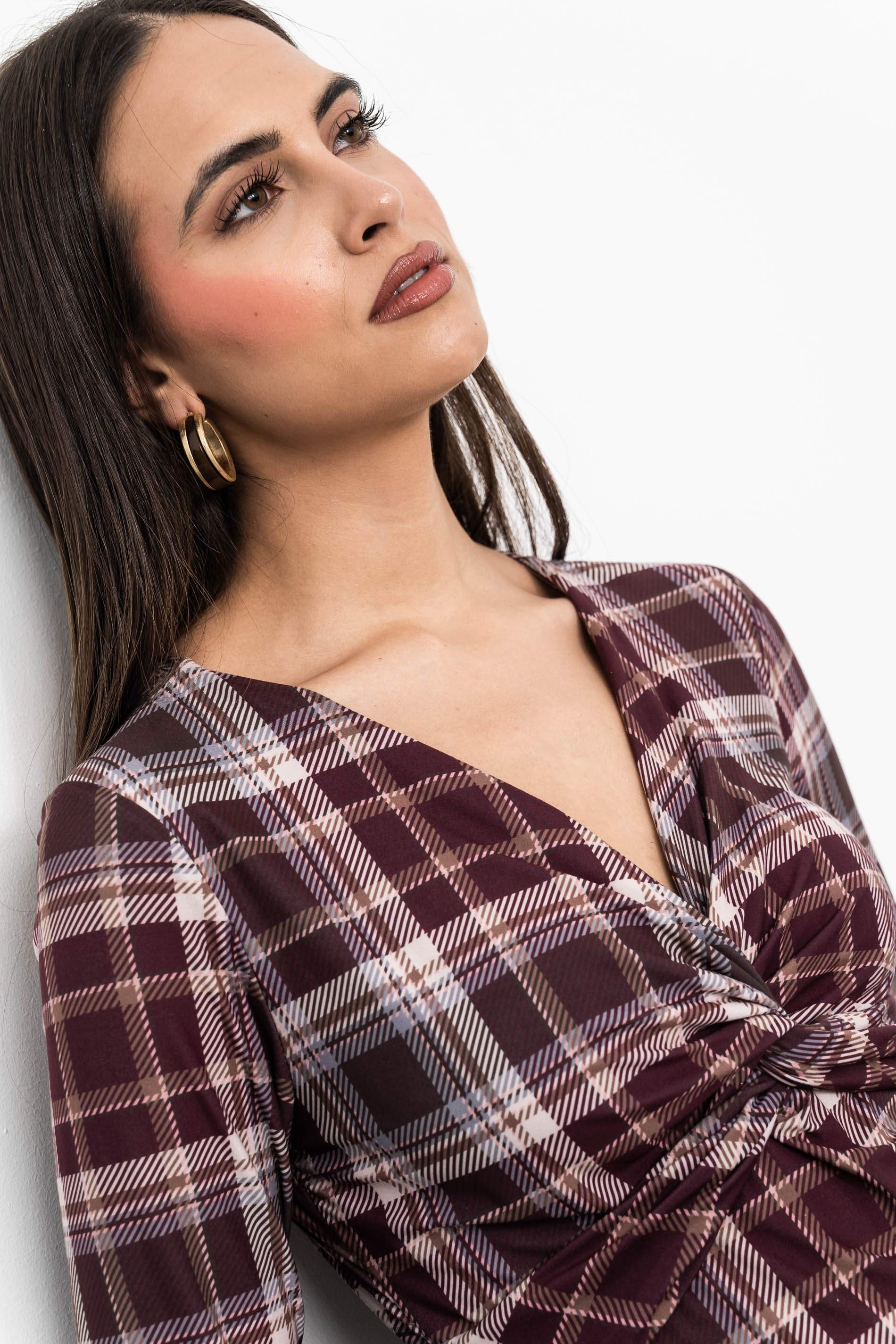 VESTIDO NUDO CUADROS