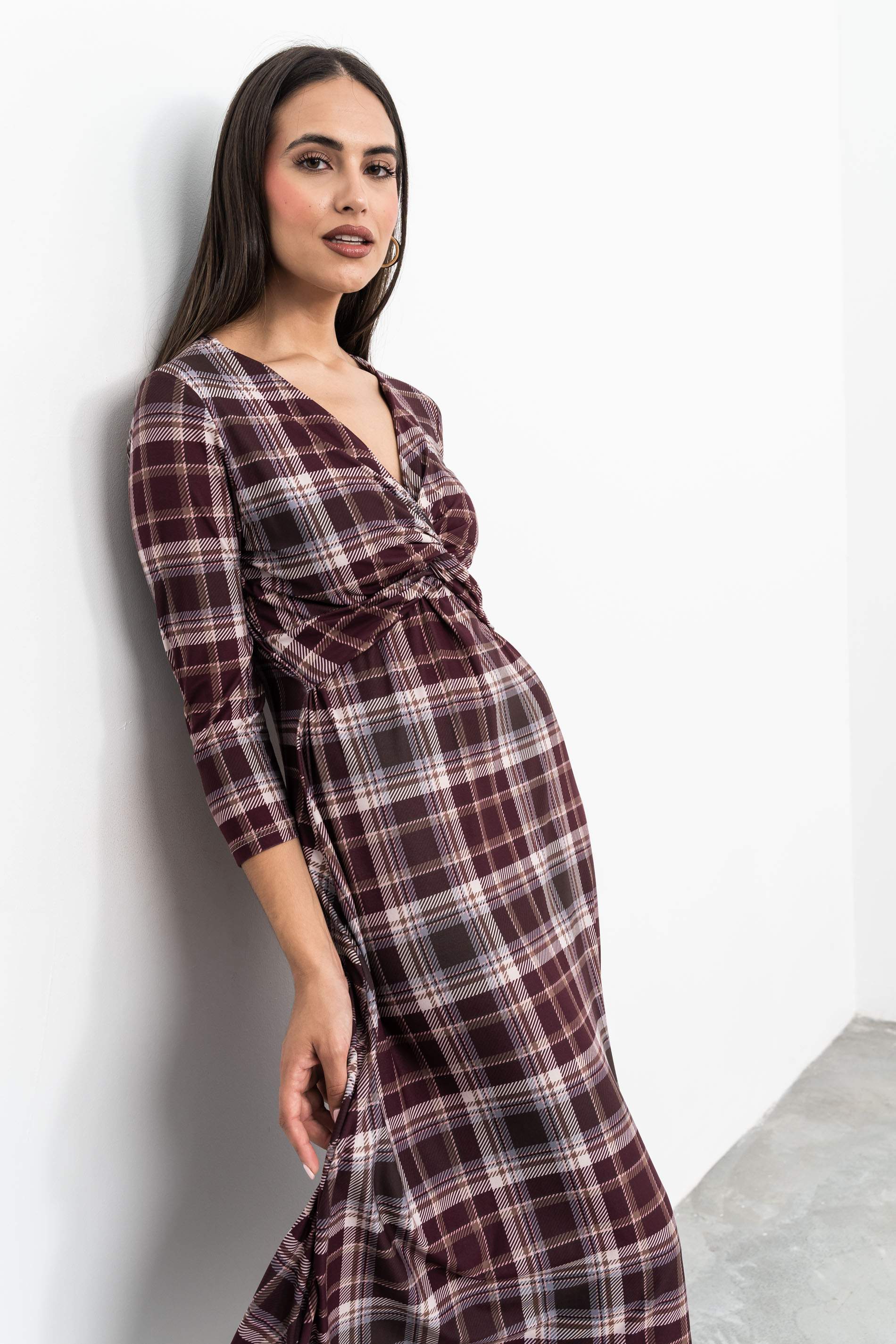 VESTIDO NUDO CUADROS
