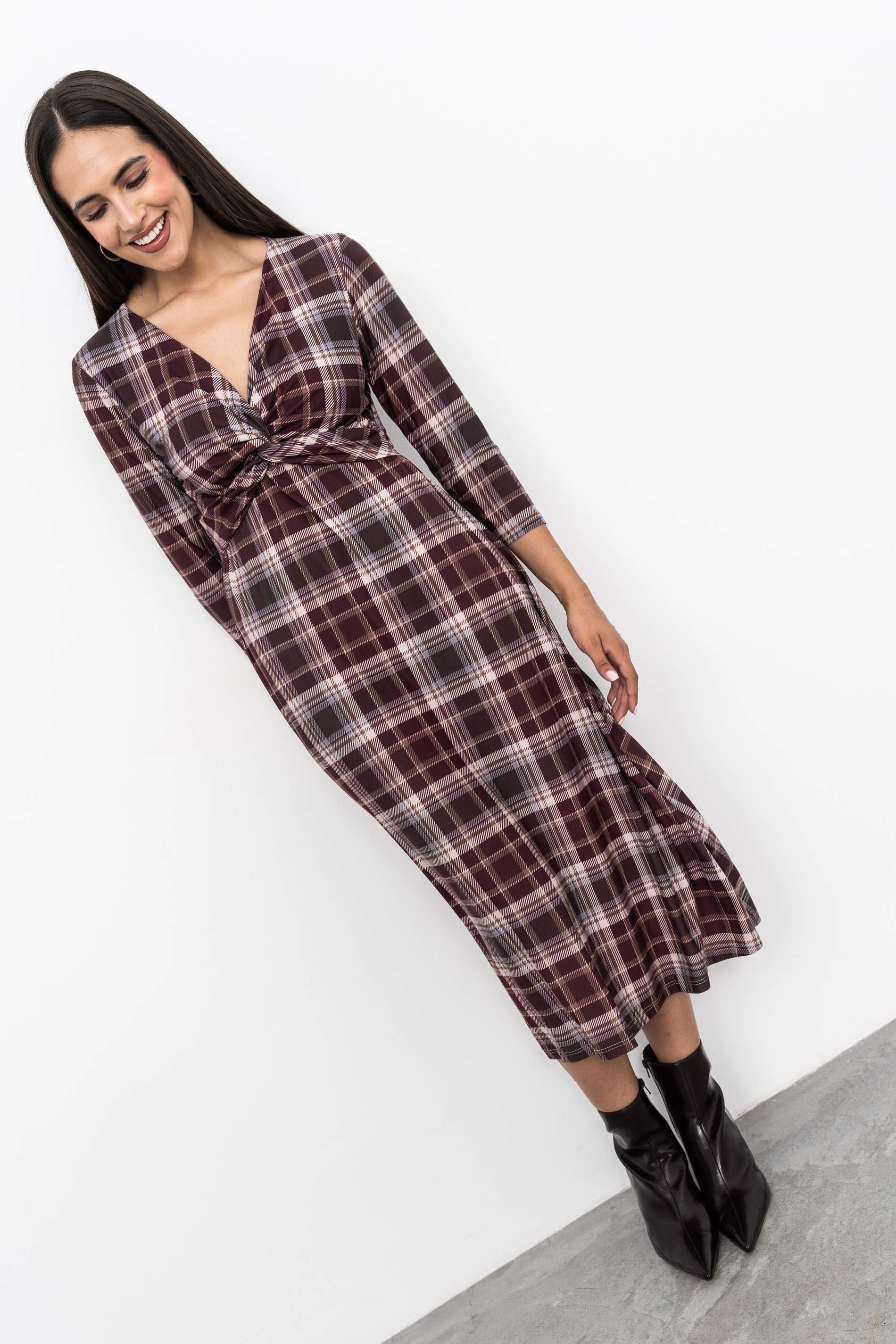 VESTIDO NUDO CUADROS