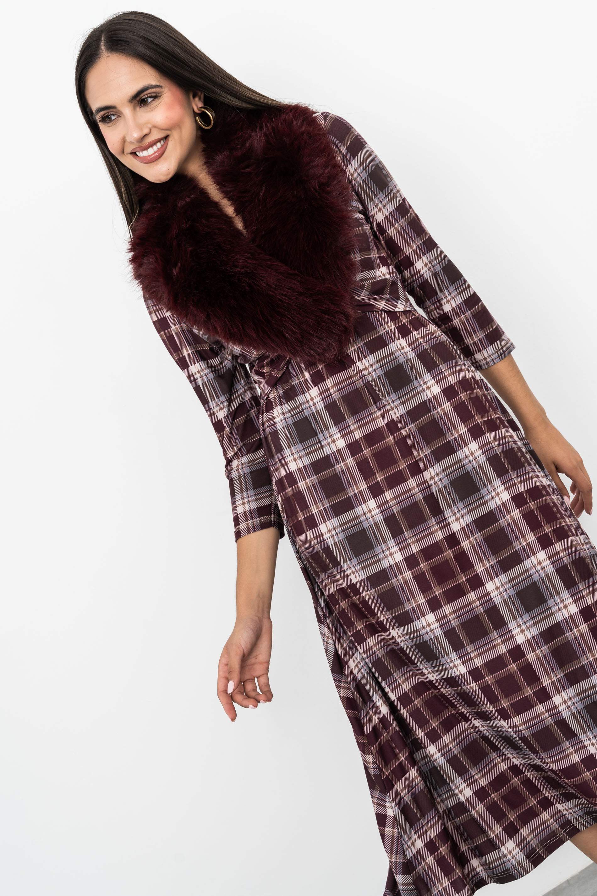 VESTIDO NUDO CUADROS