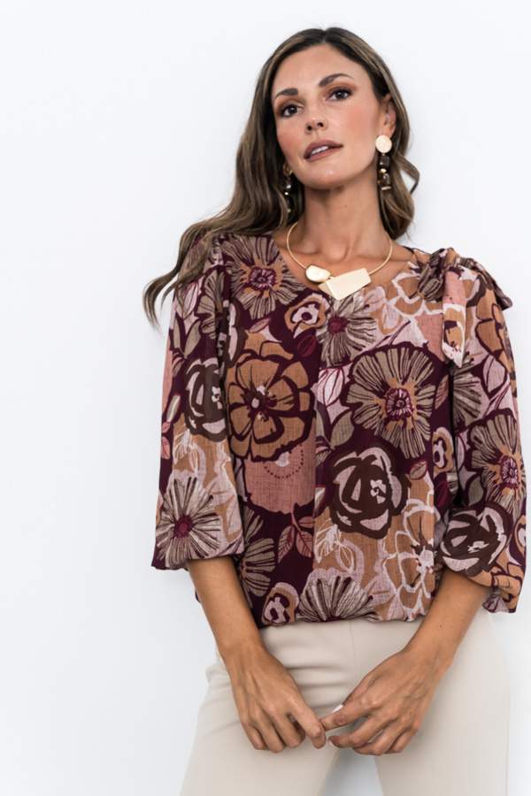 BLUSA ABULLONADA FLORAL