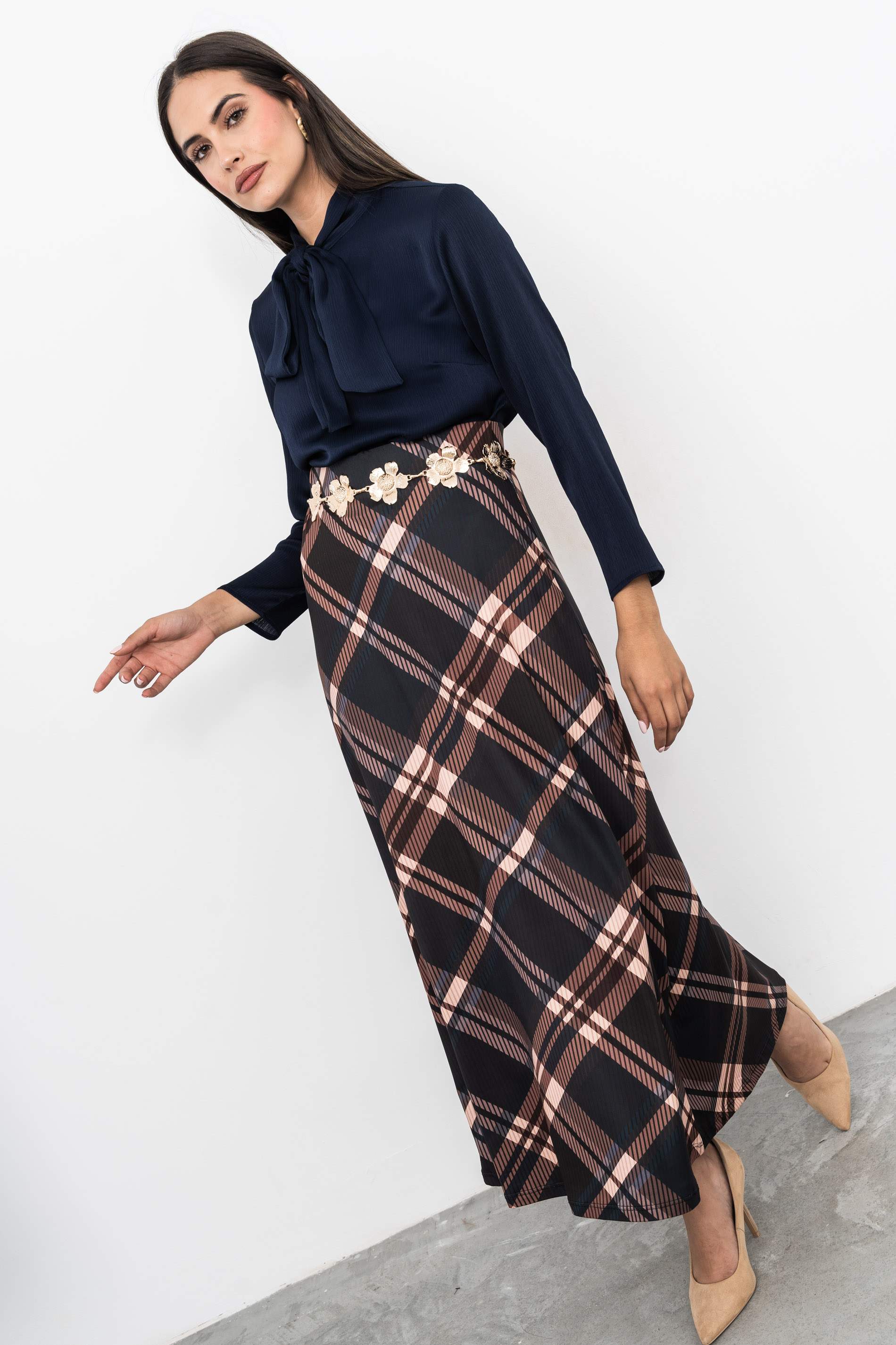 BLUSA LAZADA SATINADA MARINO