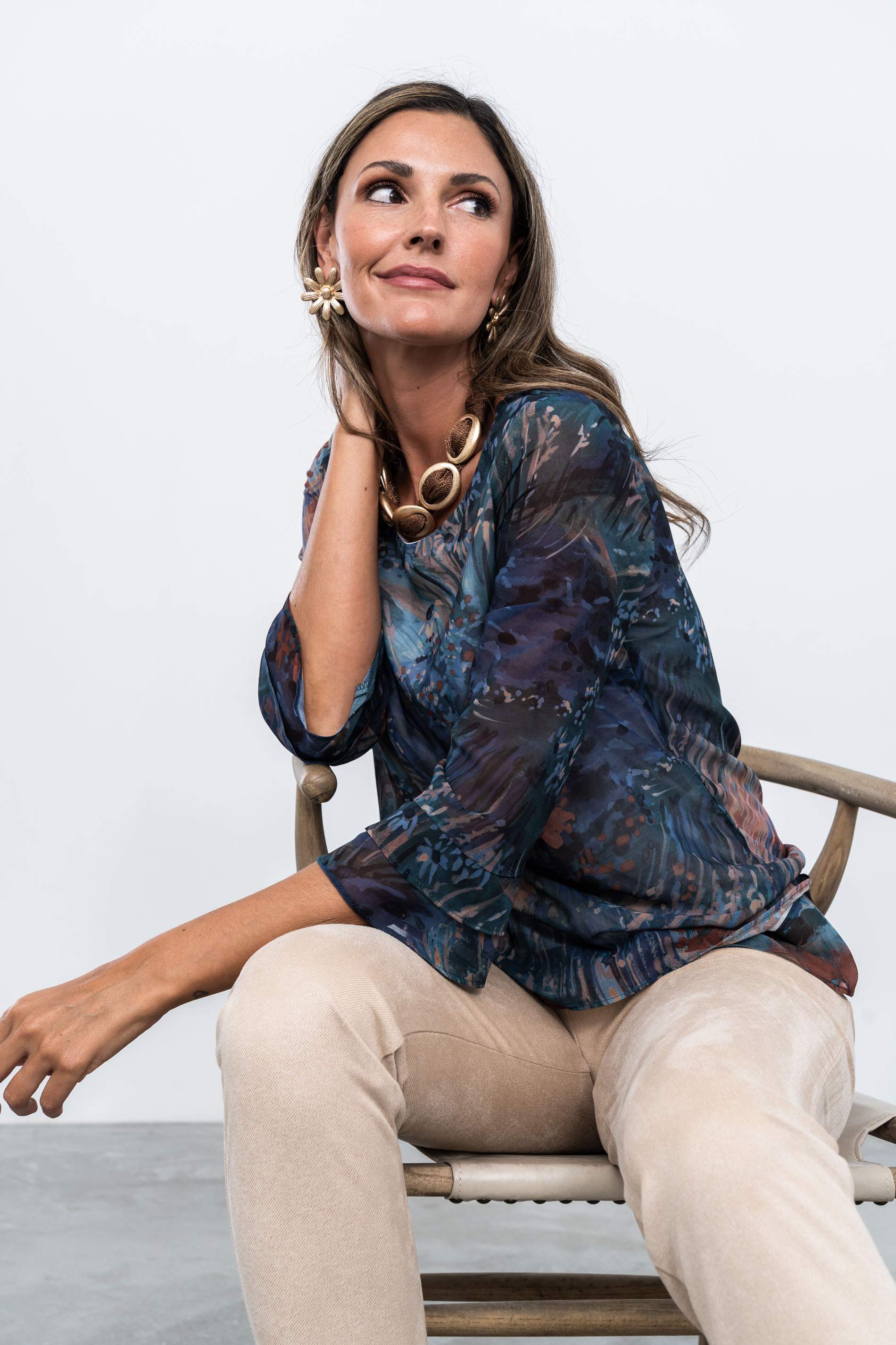 BLUSA DOBLE CAPA FLORAL