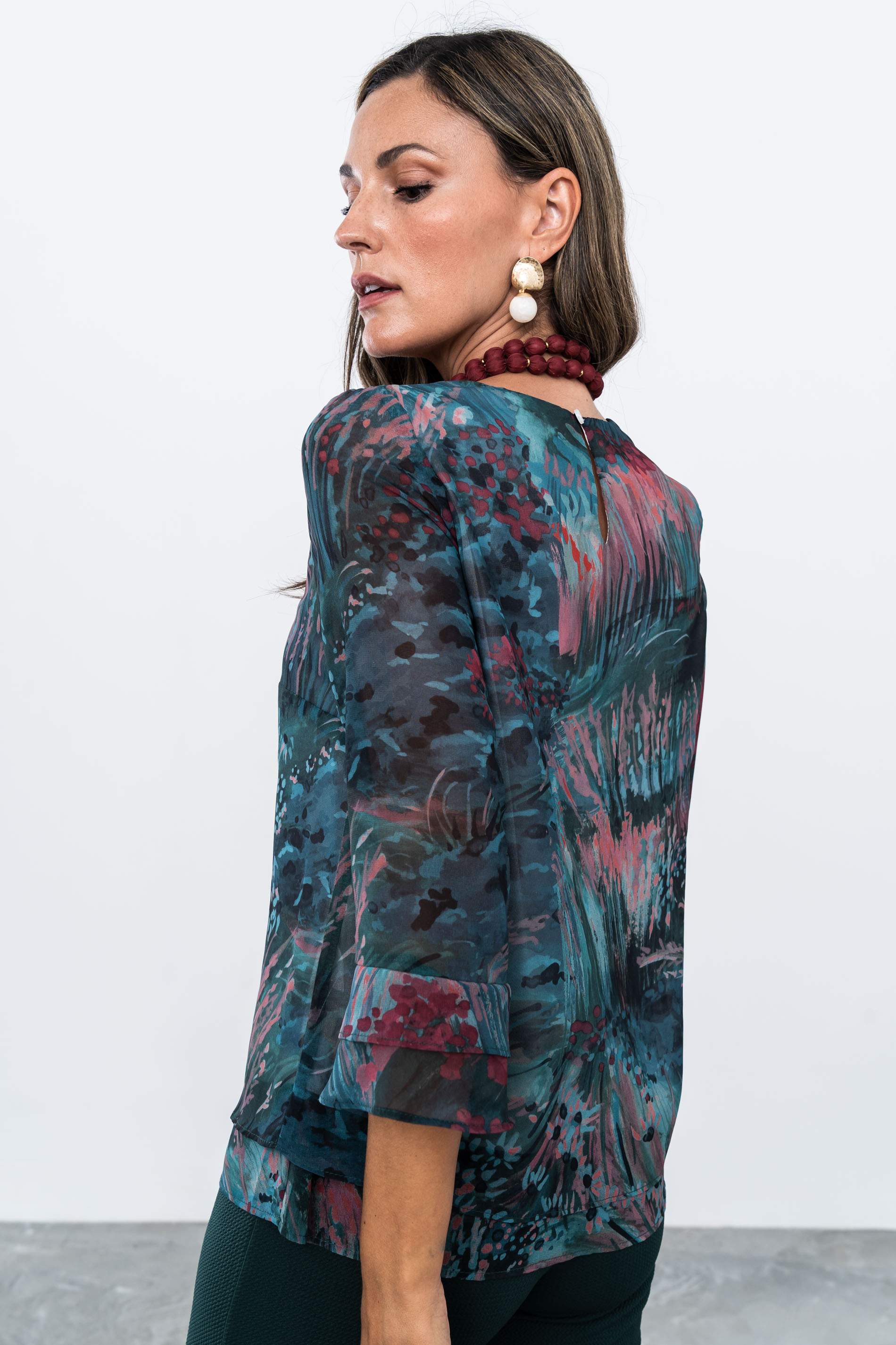 BLUSA DOBLE CAPA FLORAL