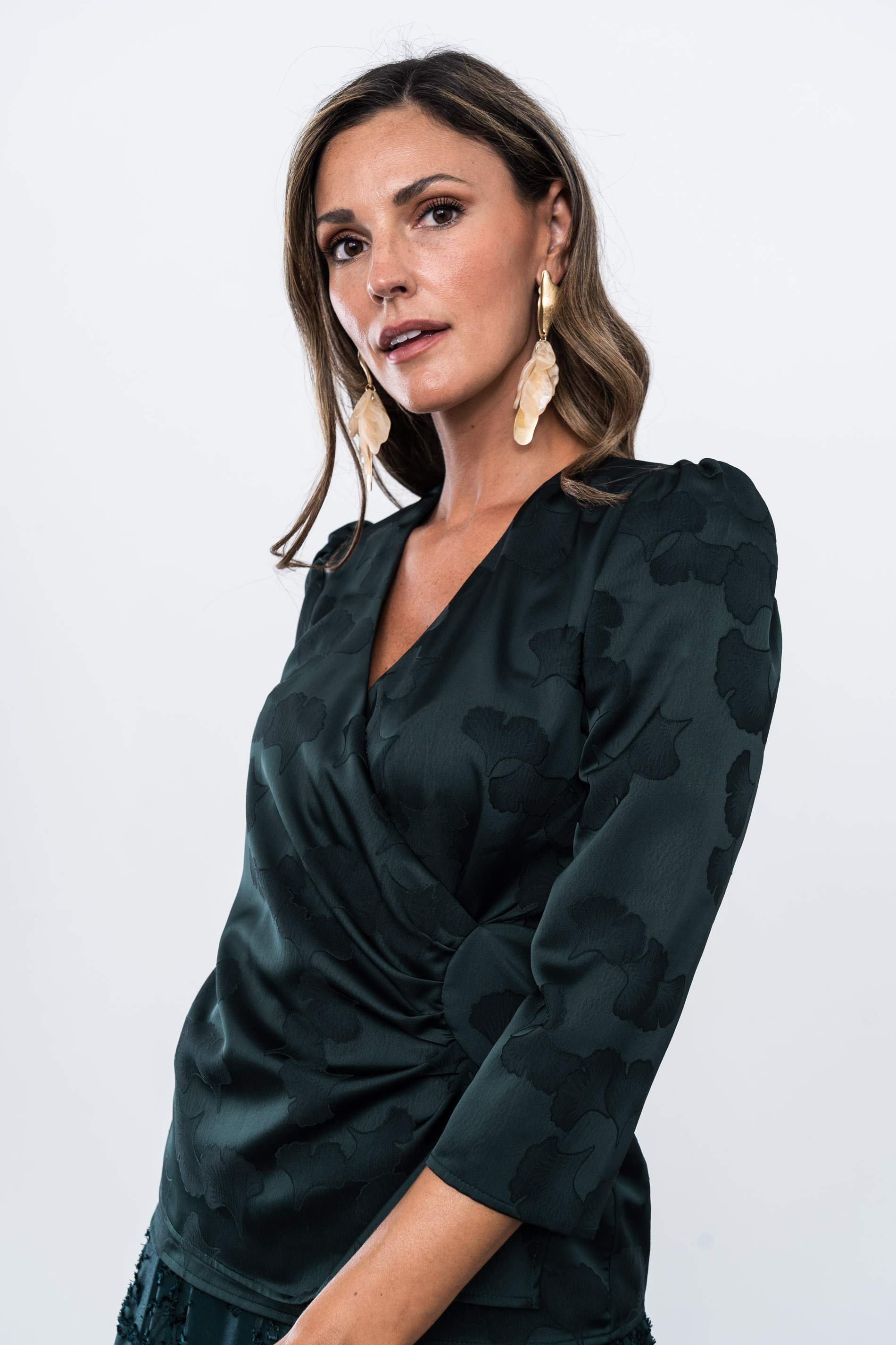 BLUSA RECOGIDO LATERAL JACQUARD