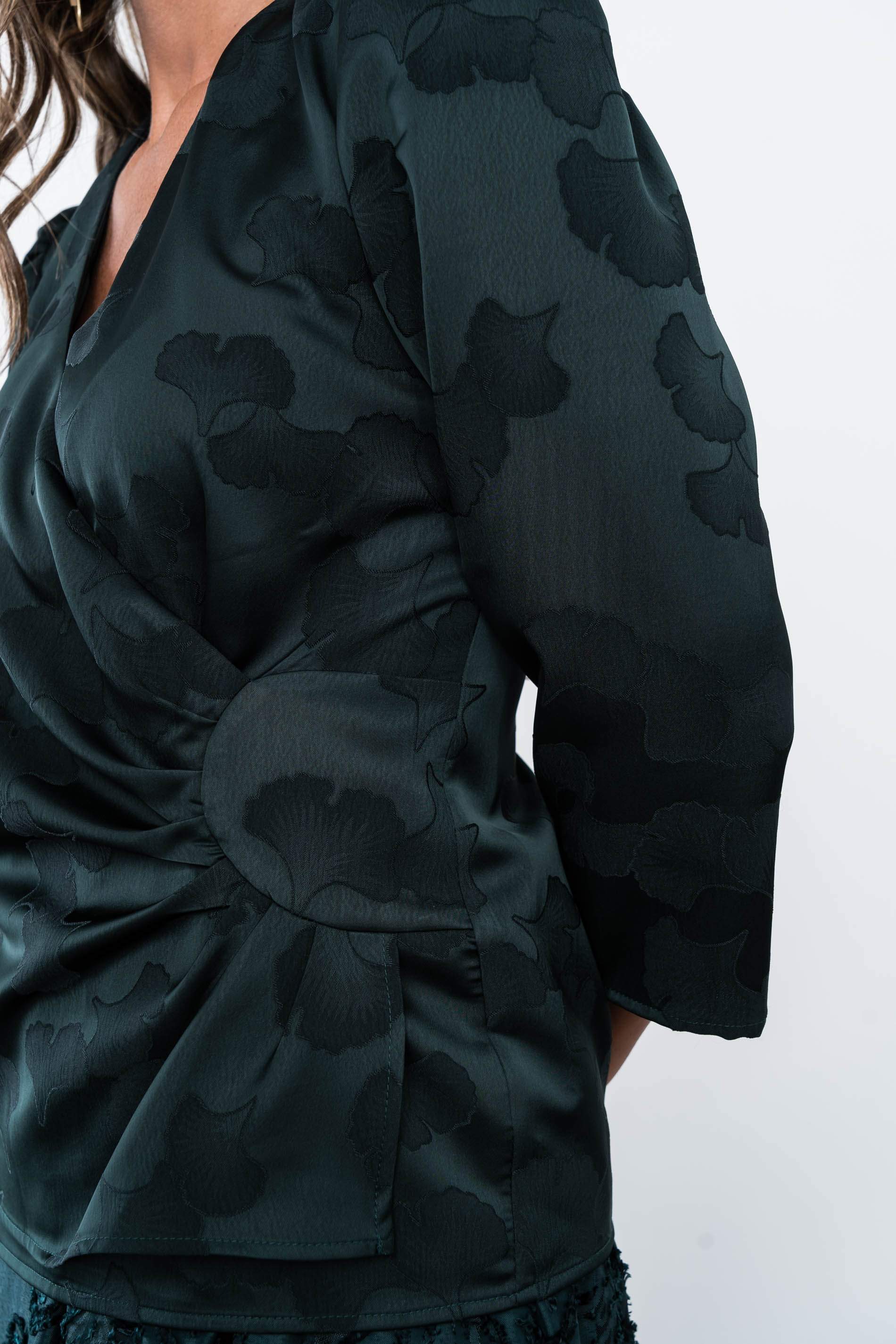 BLUSA RECOGIDO LATERAL JACQUARD
