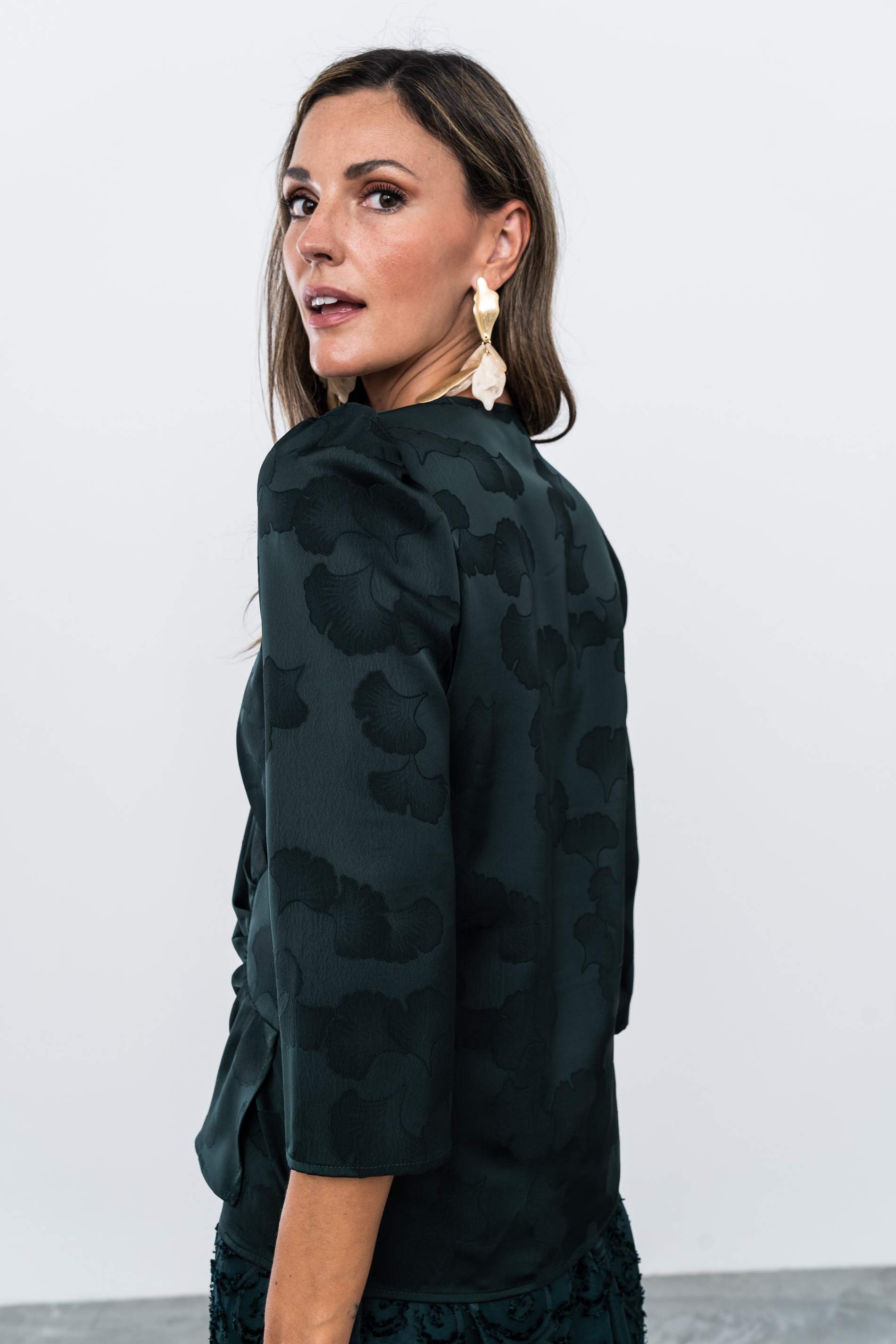 BLUSA RECOGIDO LATERAL JACQUARD