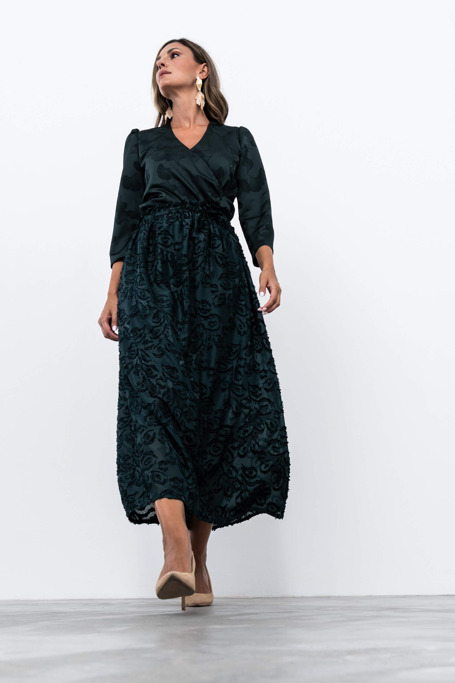 BLUSA RECOGIDO LATERAL JACQUARD