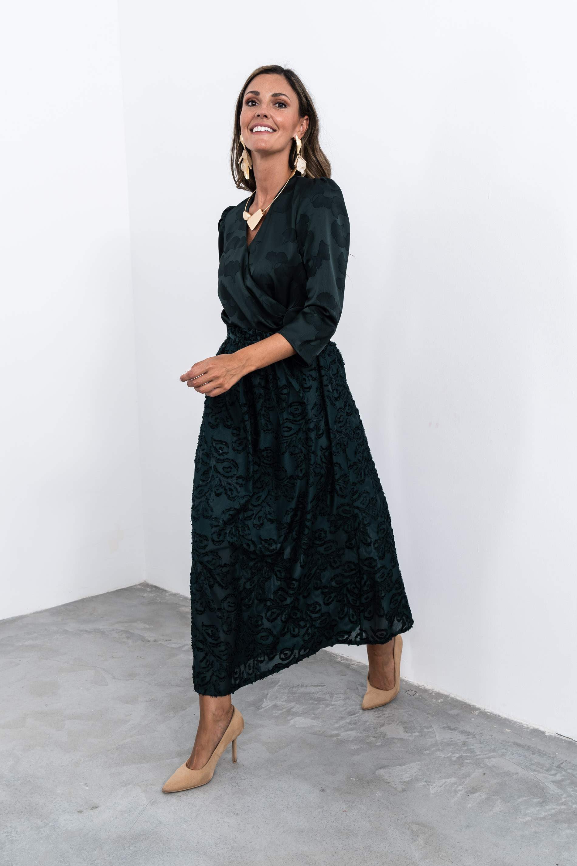 BLUSA RECOGIDO LATERAL JACQUARD