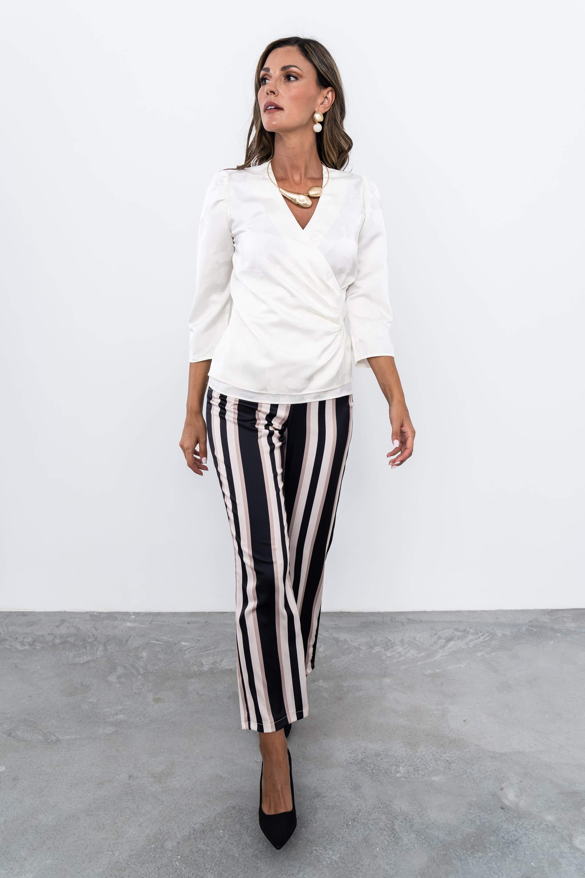 BLUSA RECOGIDO LATERAL JACQUARD