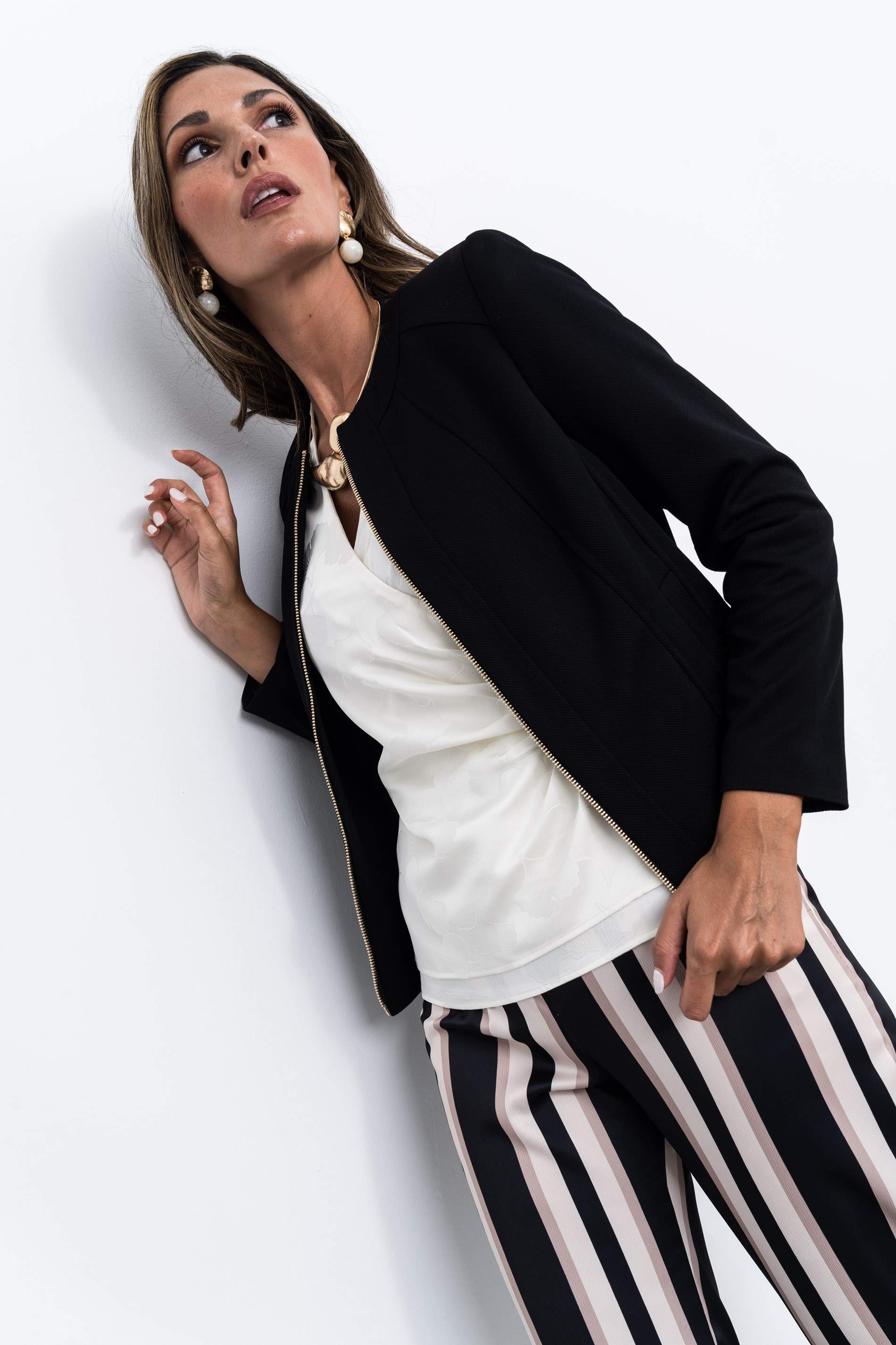 BLUSA RECOGIDO LATERAL JACQUARD