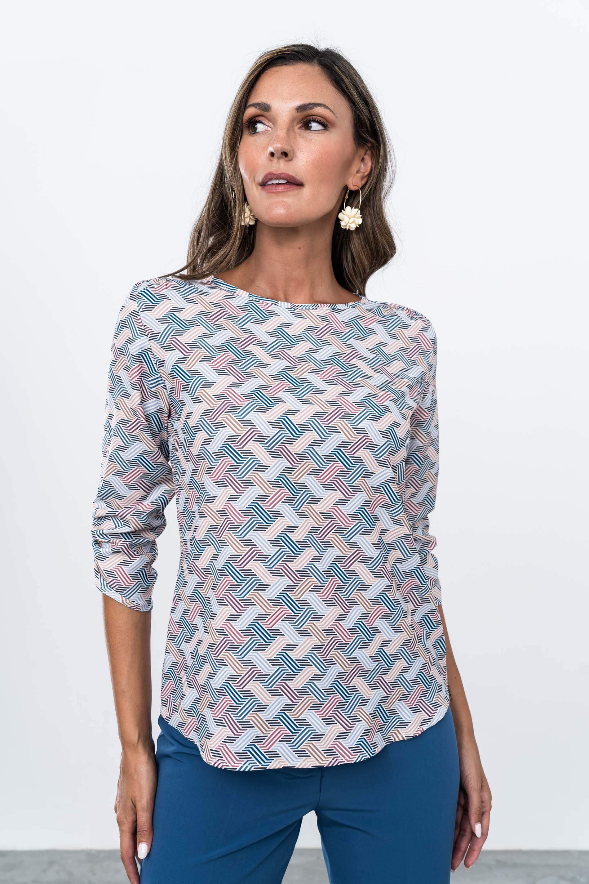 BLUSA PUÑO FRUNCIDO ENREJADO