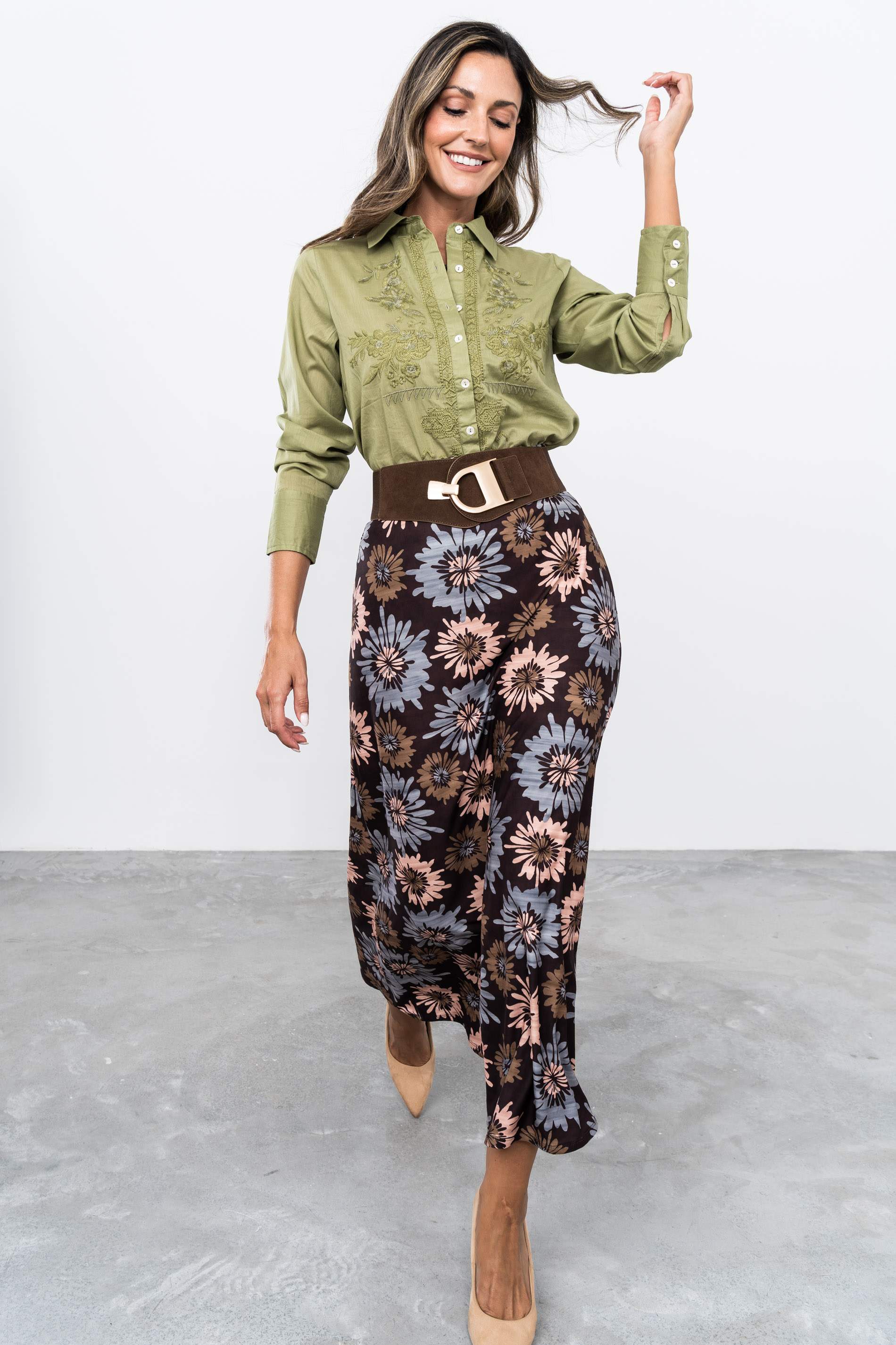 CAMISA BORDADO DELANTERO OLIVA