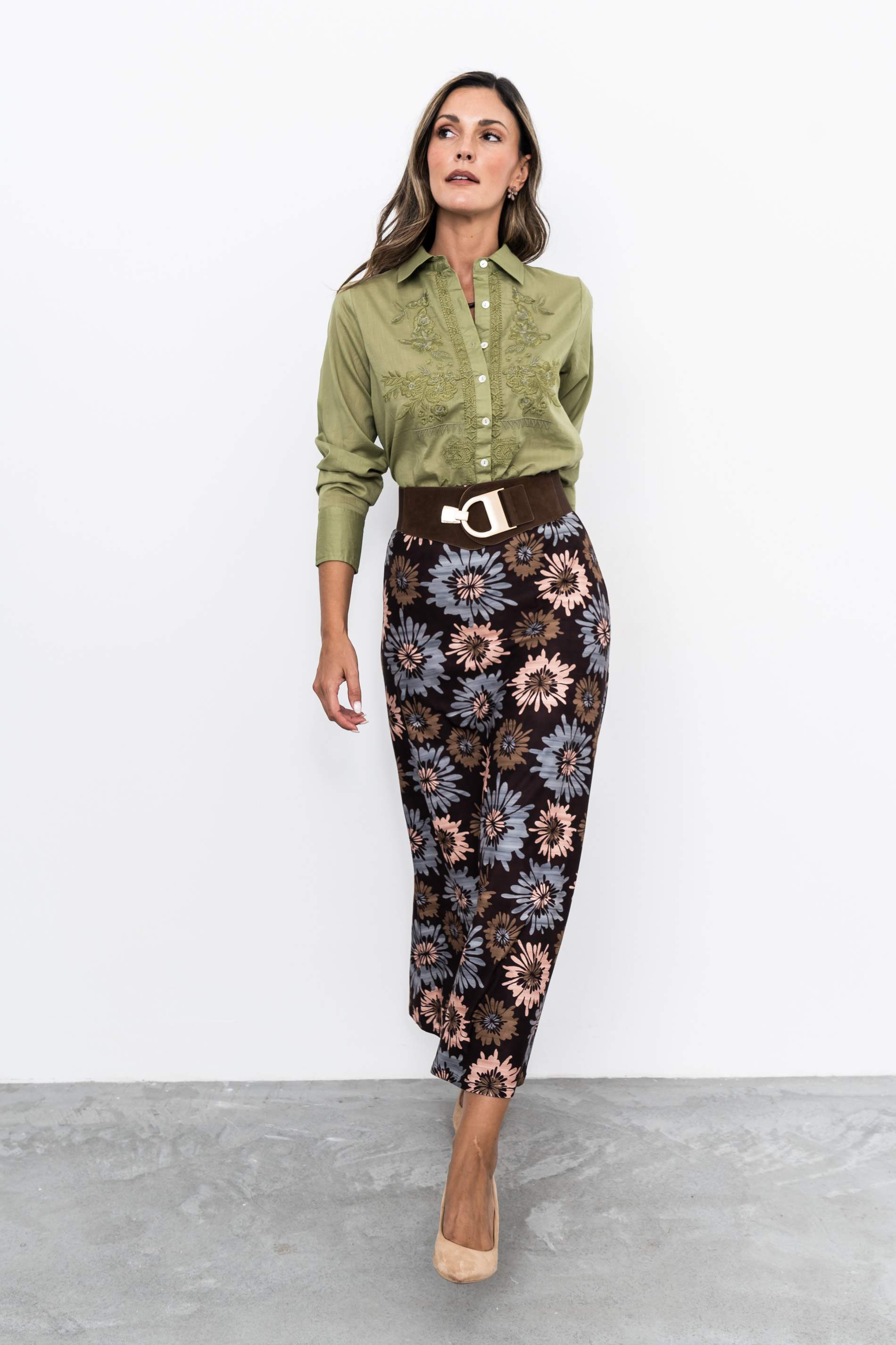 CAMISA BORDADO DELANTERO OLIVA
