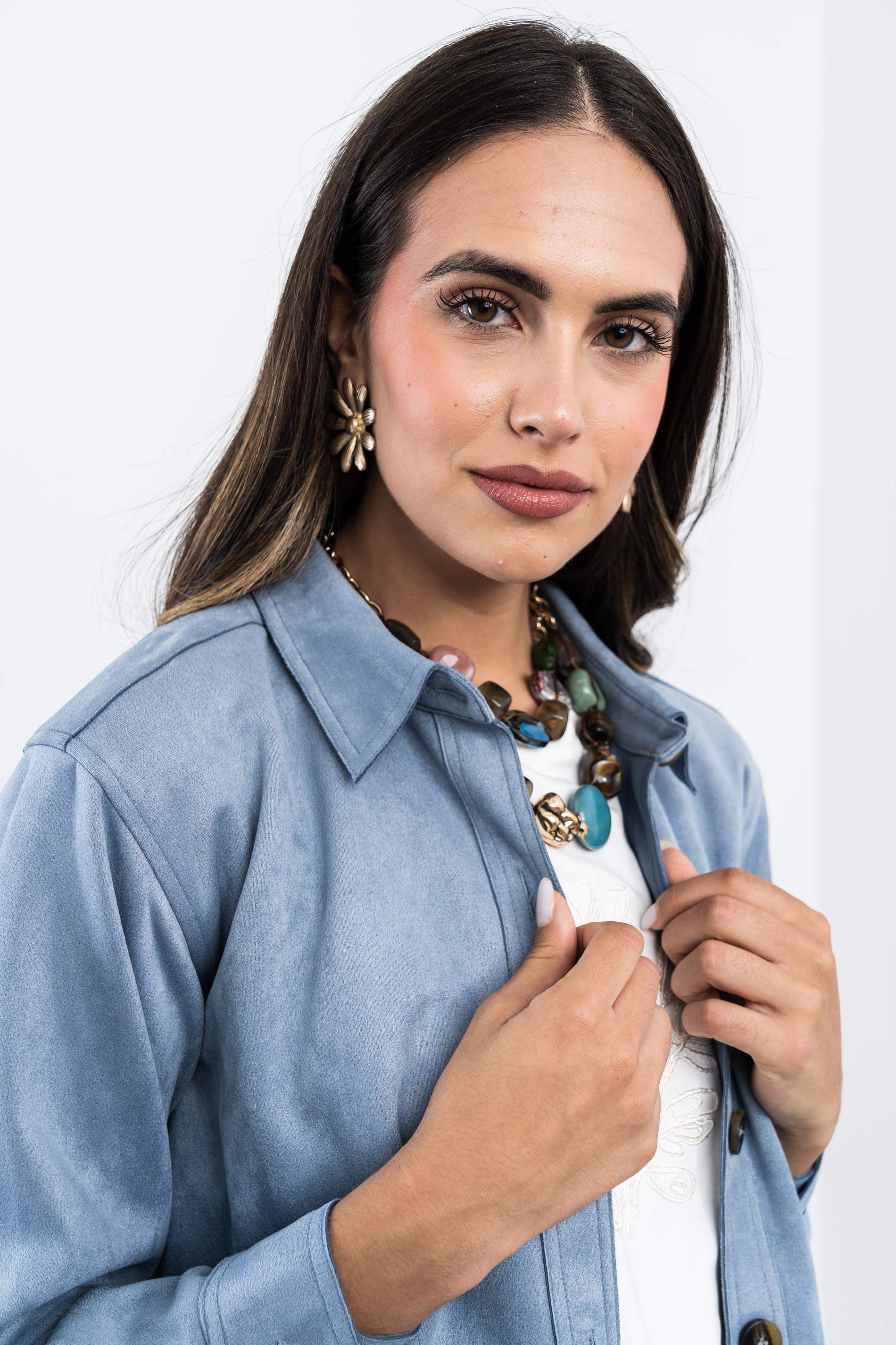 SOBRECAMISA EFECTO ANTE AZUL
