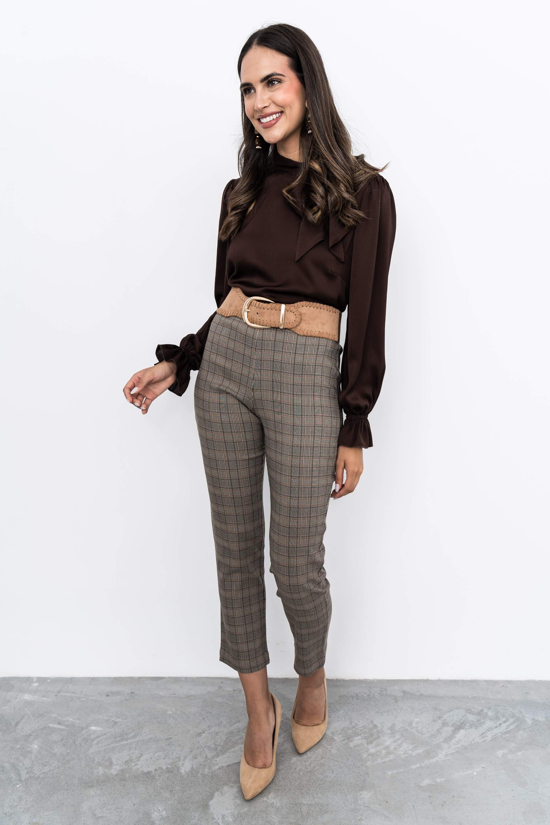 PANTALON CUADRO CAMEL