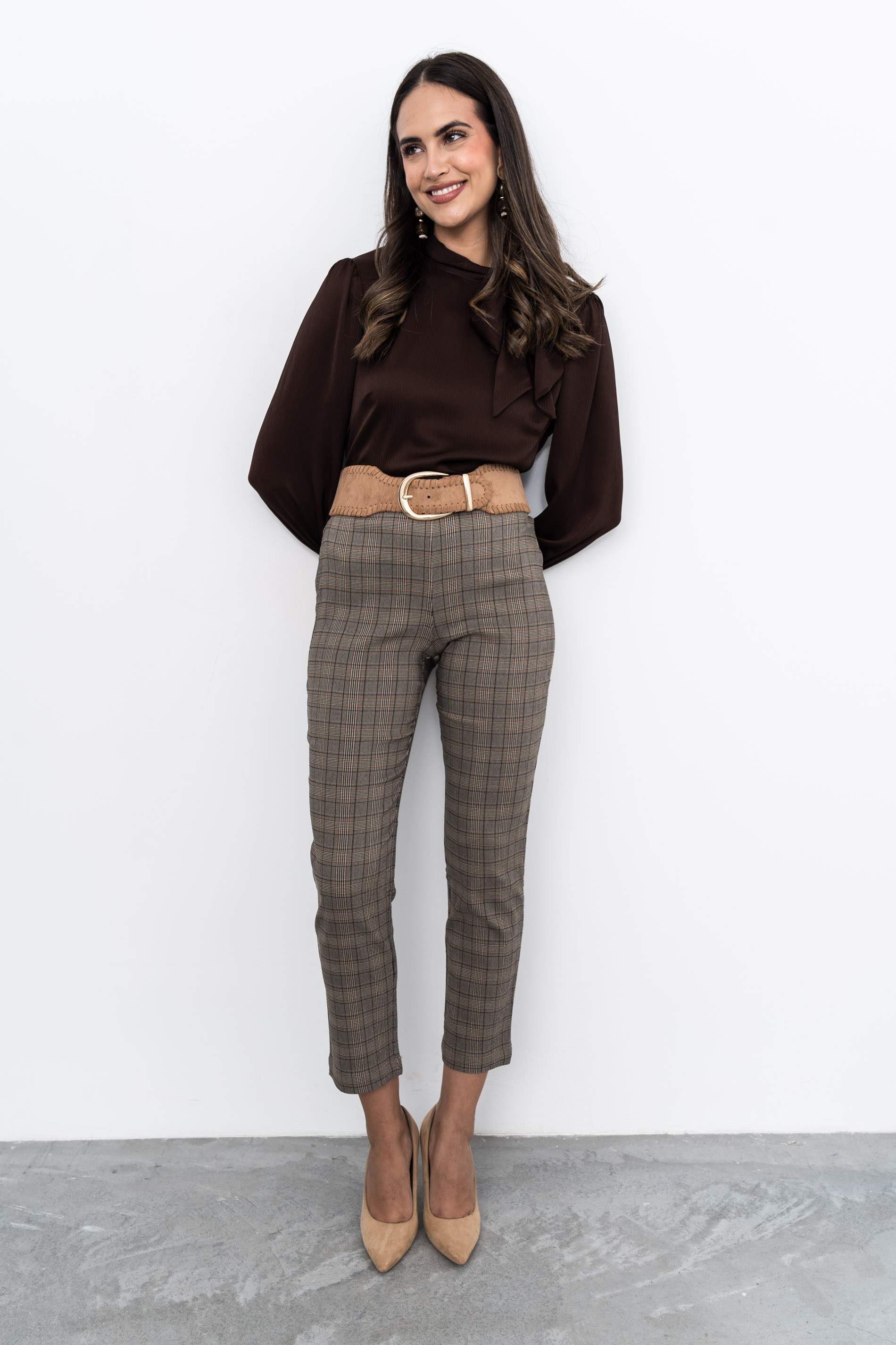 PANTALON CUADRO CAMEL