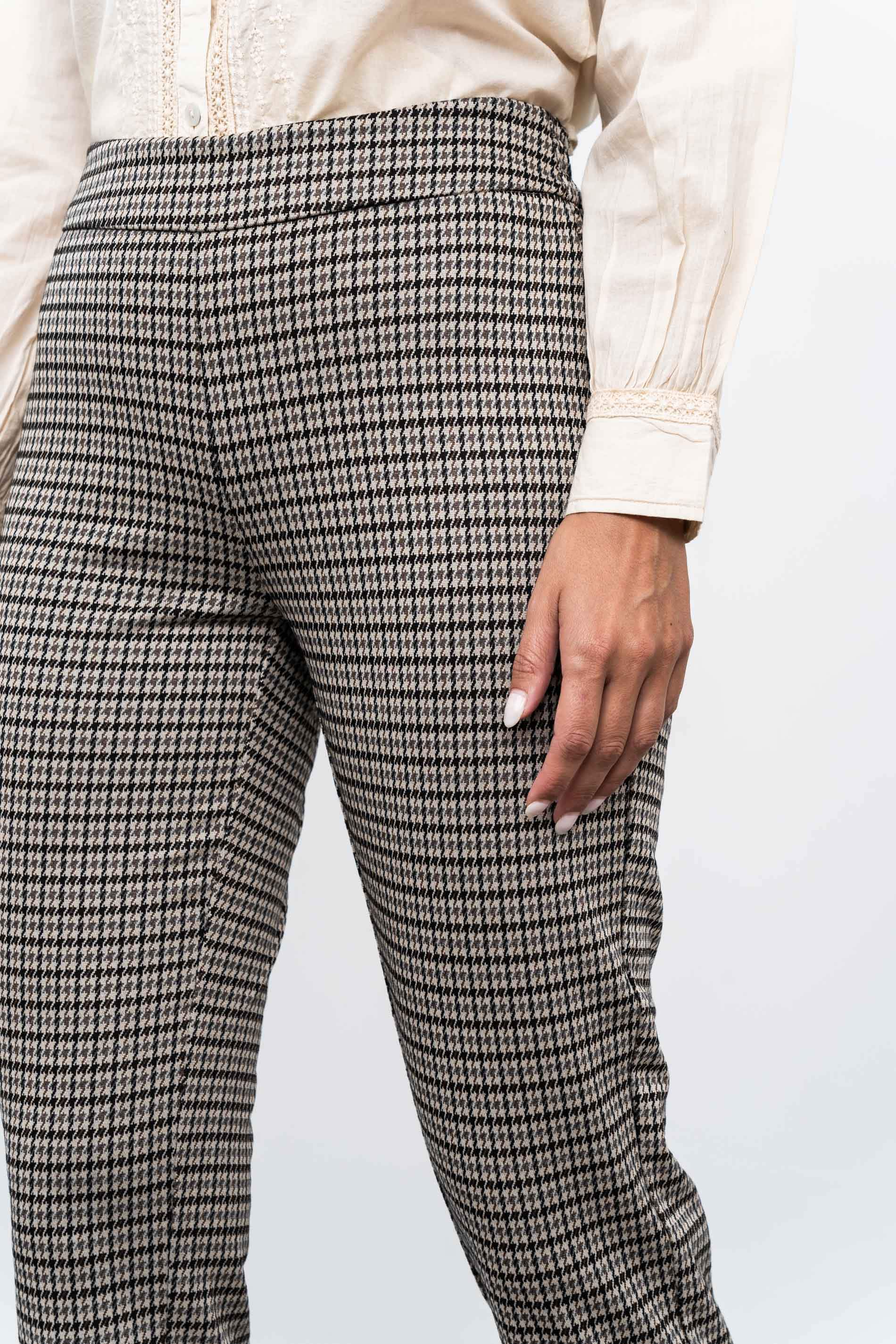 PANTALON PATA DE GALLO TAUPE