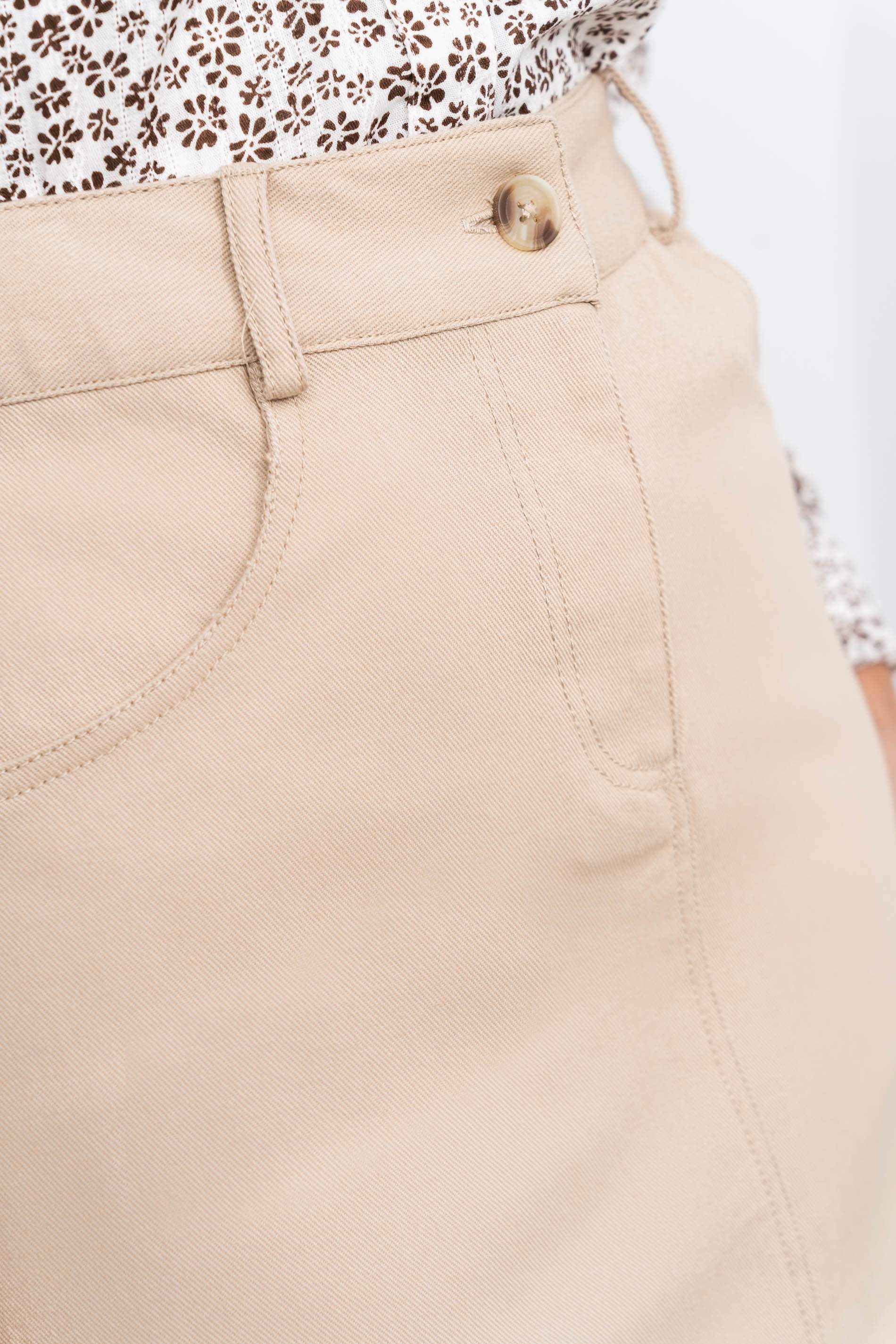 FALDA BÁSICA BOLSILLOS BEIGE