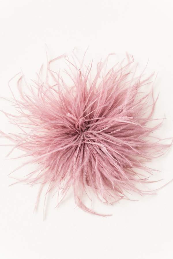 BROCHE PLUMAS ROSA 