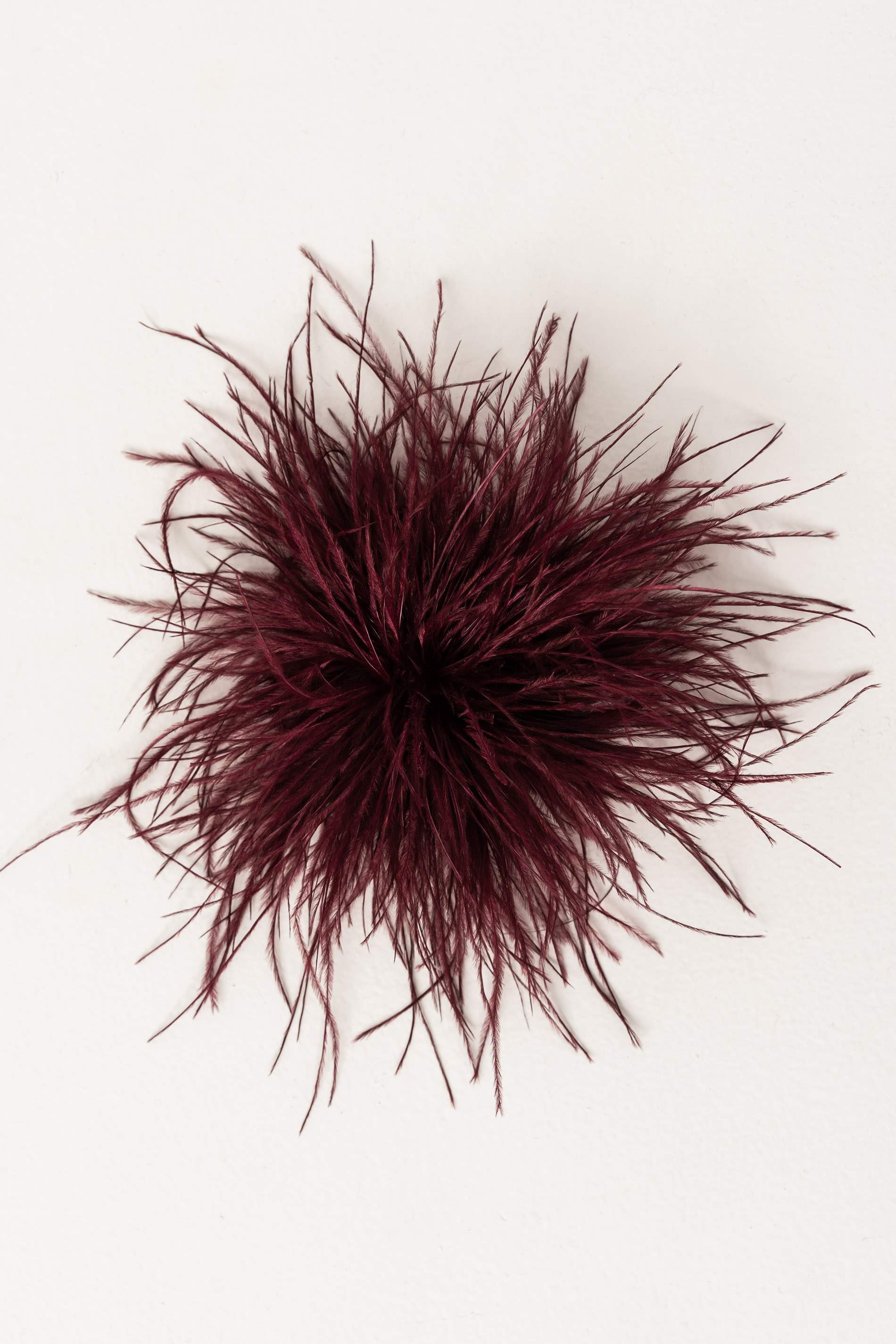 BROCHE PLUMAS BURDEOS