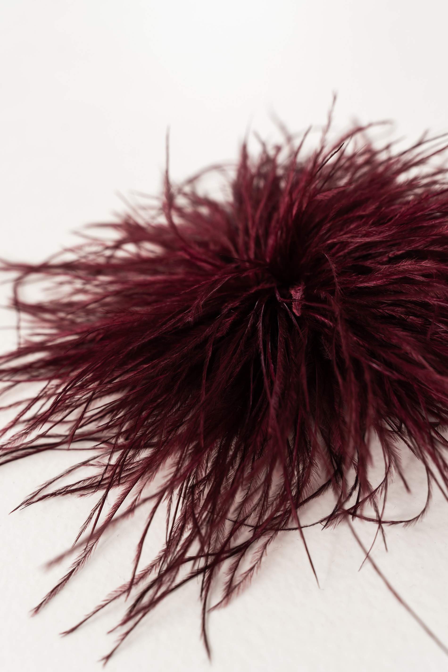 BROCHE PLUMAS BURDEOS